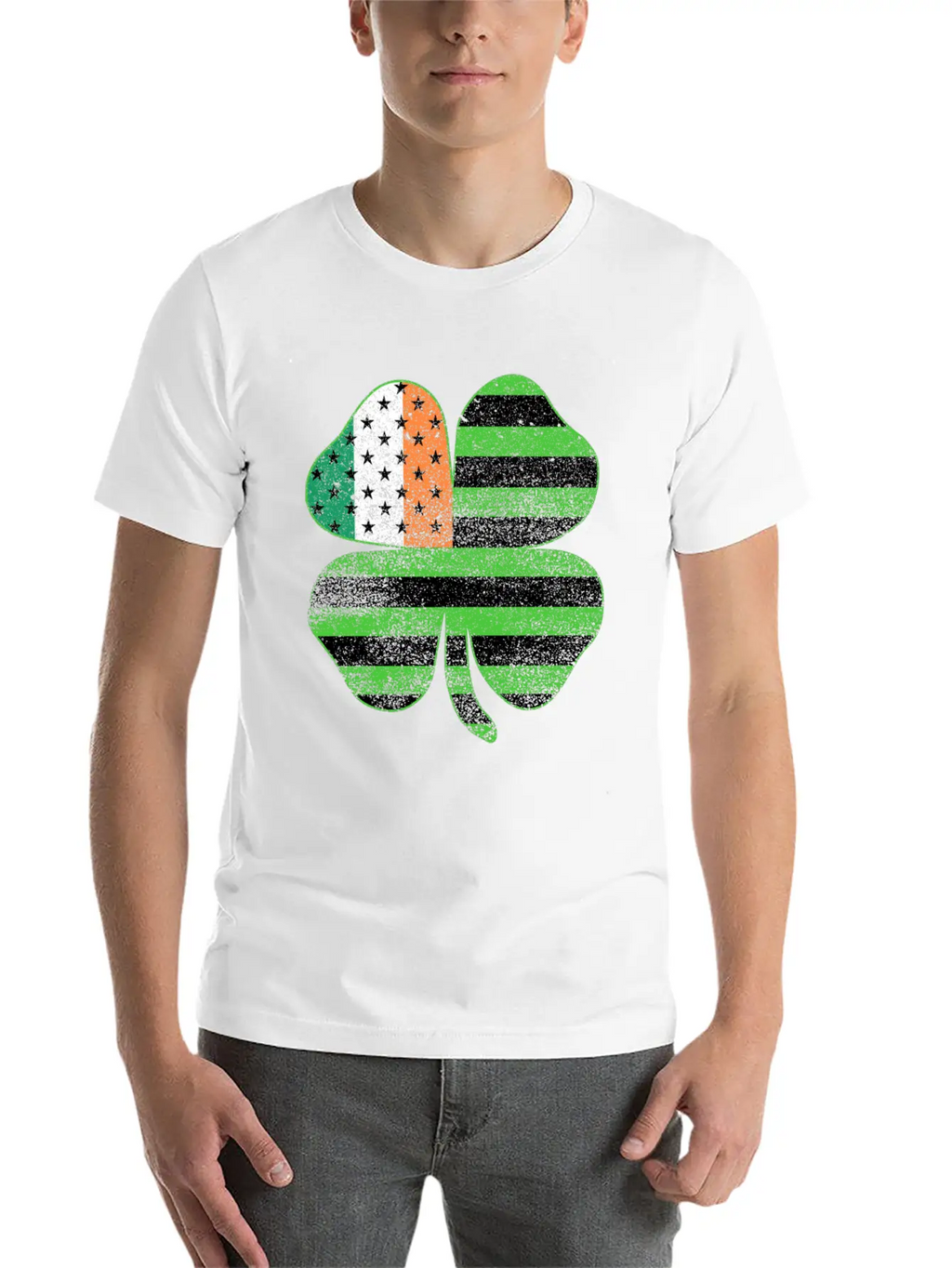 Irish American Flag Shamrock Clover St Patrick's Breathable Graphic T-Shirt – Perfect For Casual Days