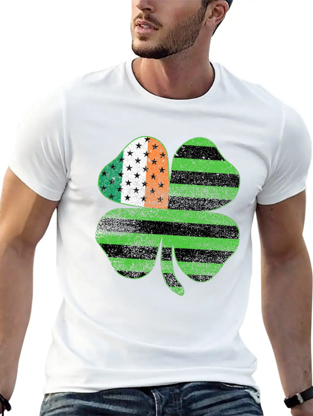 Irish American Flag Shamrock Clover St Patrick's Breathable Graphic T-Shirt – Perfect For Casual Days
