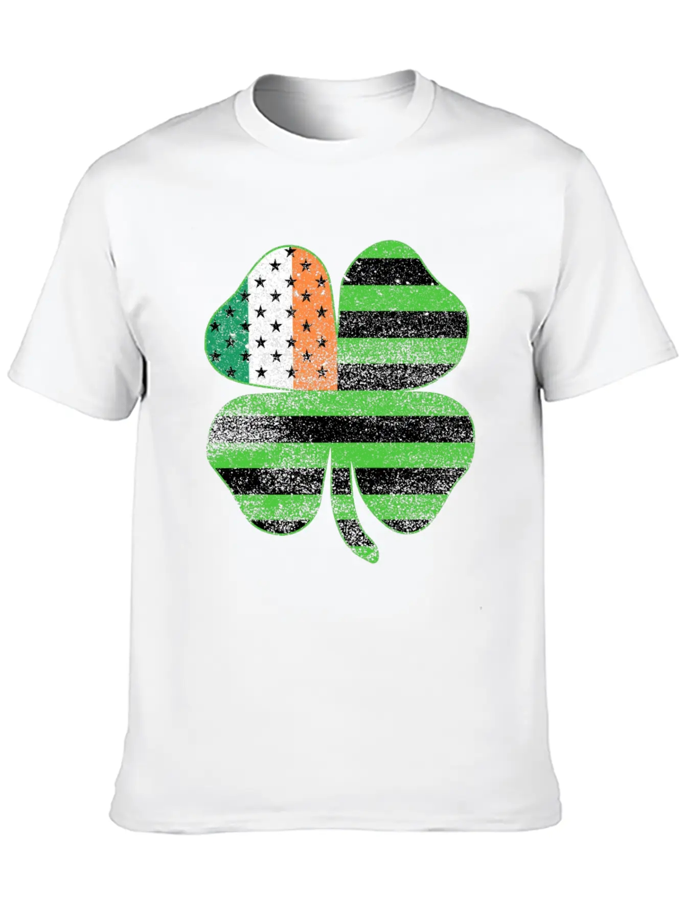 Irish American Flag Shamrock Clover St Patrick's Breathable Graphic T-Shirt – Perfect For Casual Days