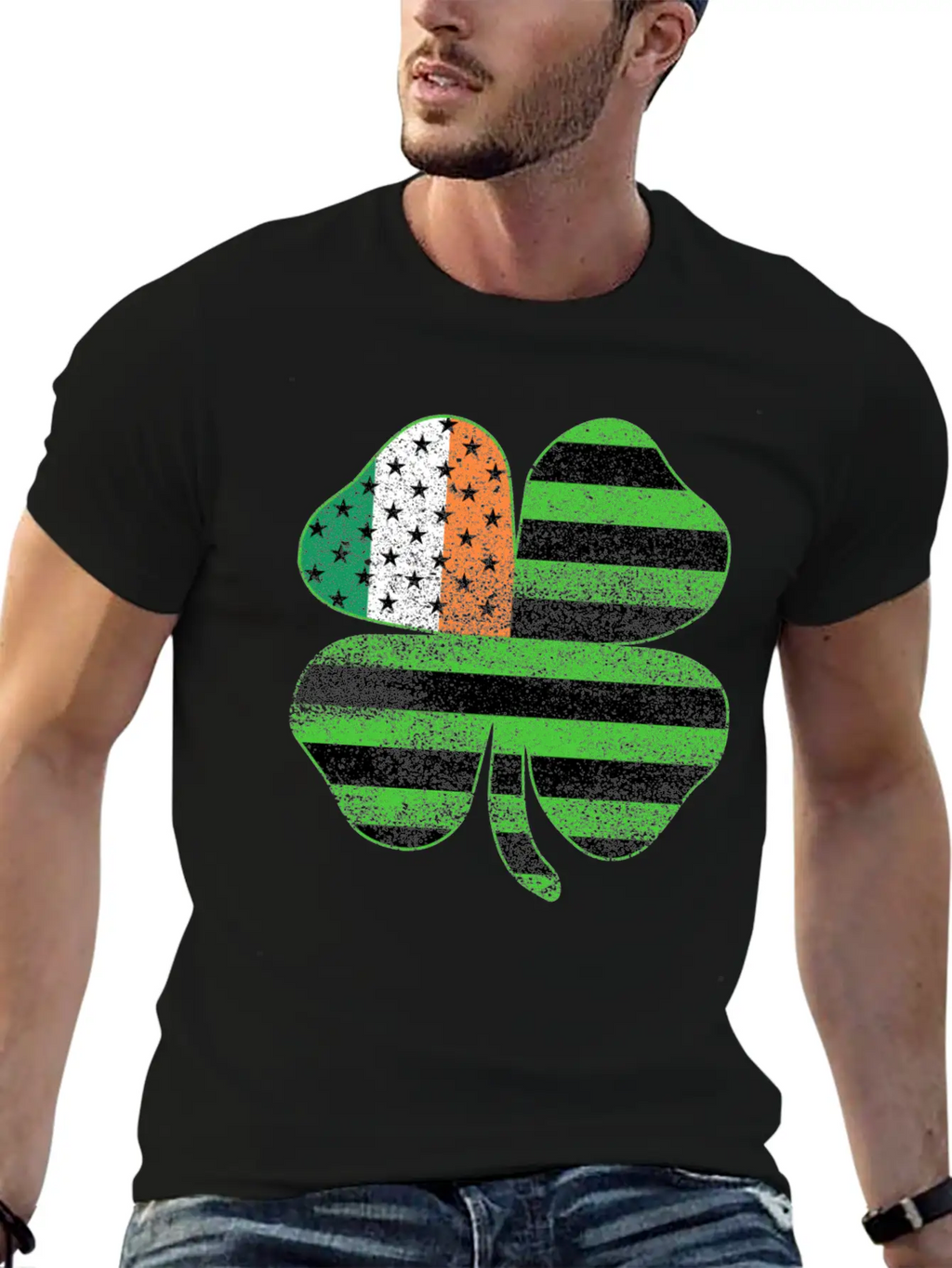Irish American Flag Shamrock Clover St Patrick's Breathable Graphic T-Shirt – Perfect For Casual Days