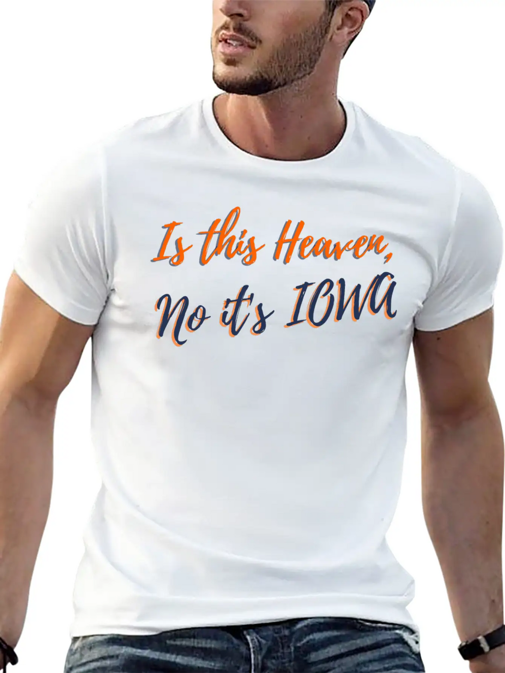 Is This Heaven No It's Iowa Breathable Graphic T-Shirt – Perfect For Casual Days