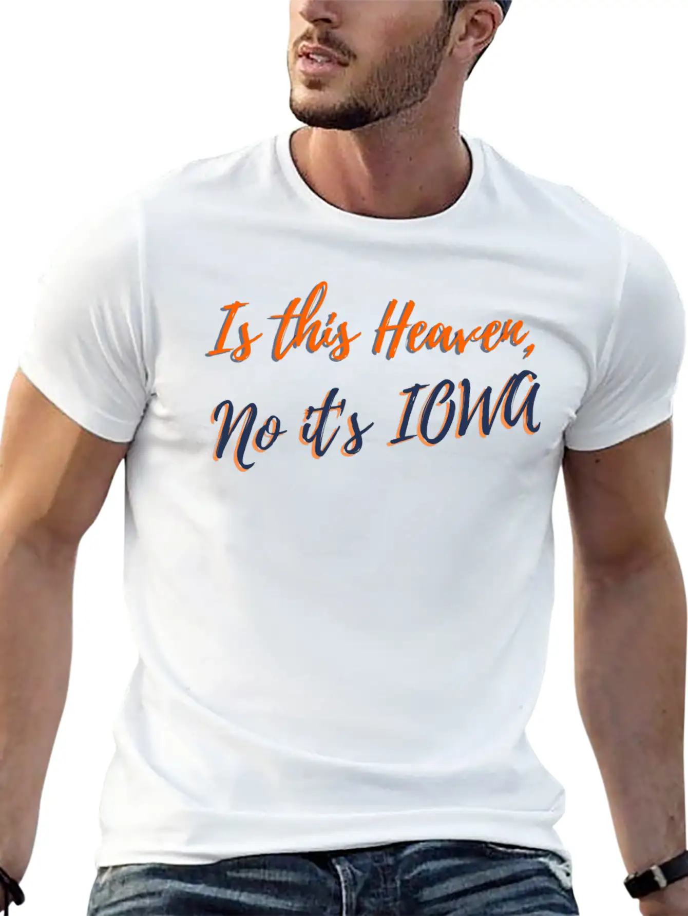Is This Heaven No It's Iowa Breathable Graphic T-Shirt – Perfect For Casual Days