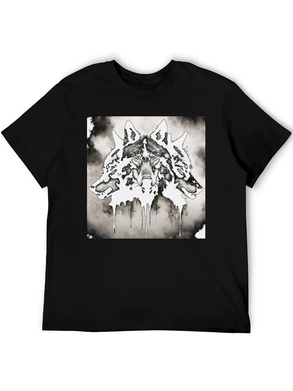 Three-Headed Wolf Graphic T-Shirt