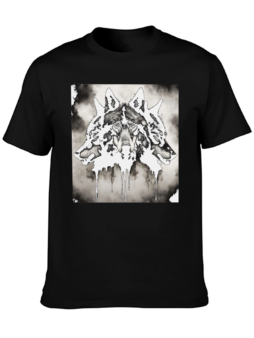 Three-Headed Wolf Graphic T-Shirt