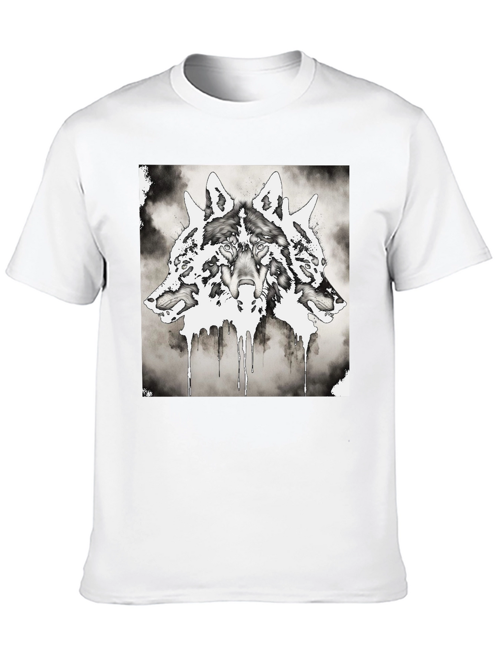 Three-Headed Wolf Graphic T-Shirt