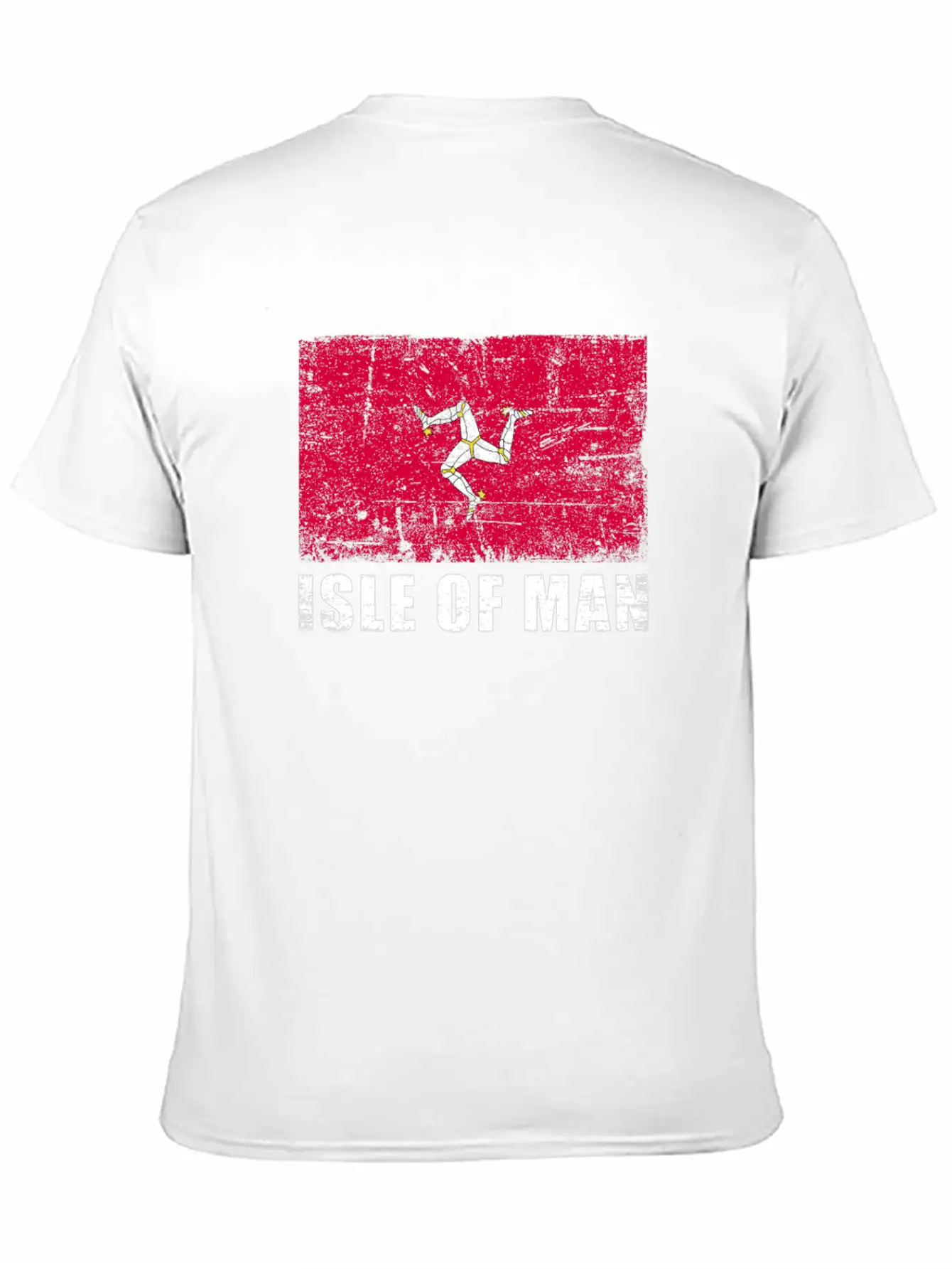 Isle Of Man Flag Grunge Country Flag Isle Of Man Breathable Soft Cotton T-Shirt – Timeless Casual Look