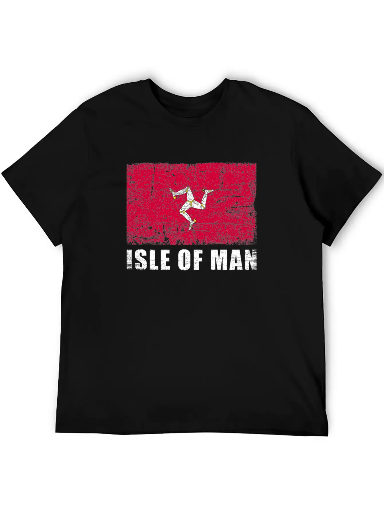 Isle Of Man Flag Grunge Country Flag Isle Of Man Breathable Soft Cotton T-Shirt – Timeless Casual Look
