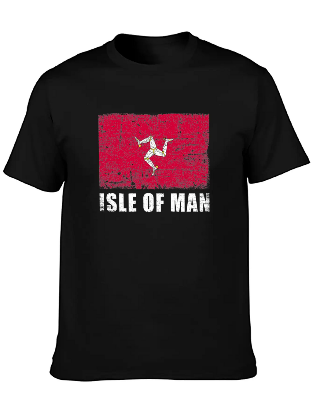 Isle Of Man Flag Grunge Country Flag Isle Of Man Breathable Soft Cotton T-Shirt – Timeless Casual Look