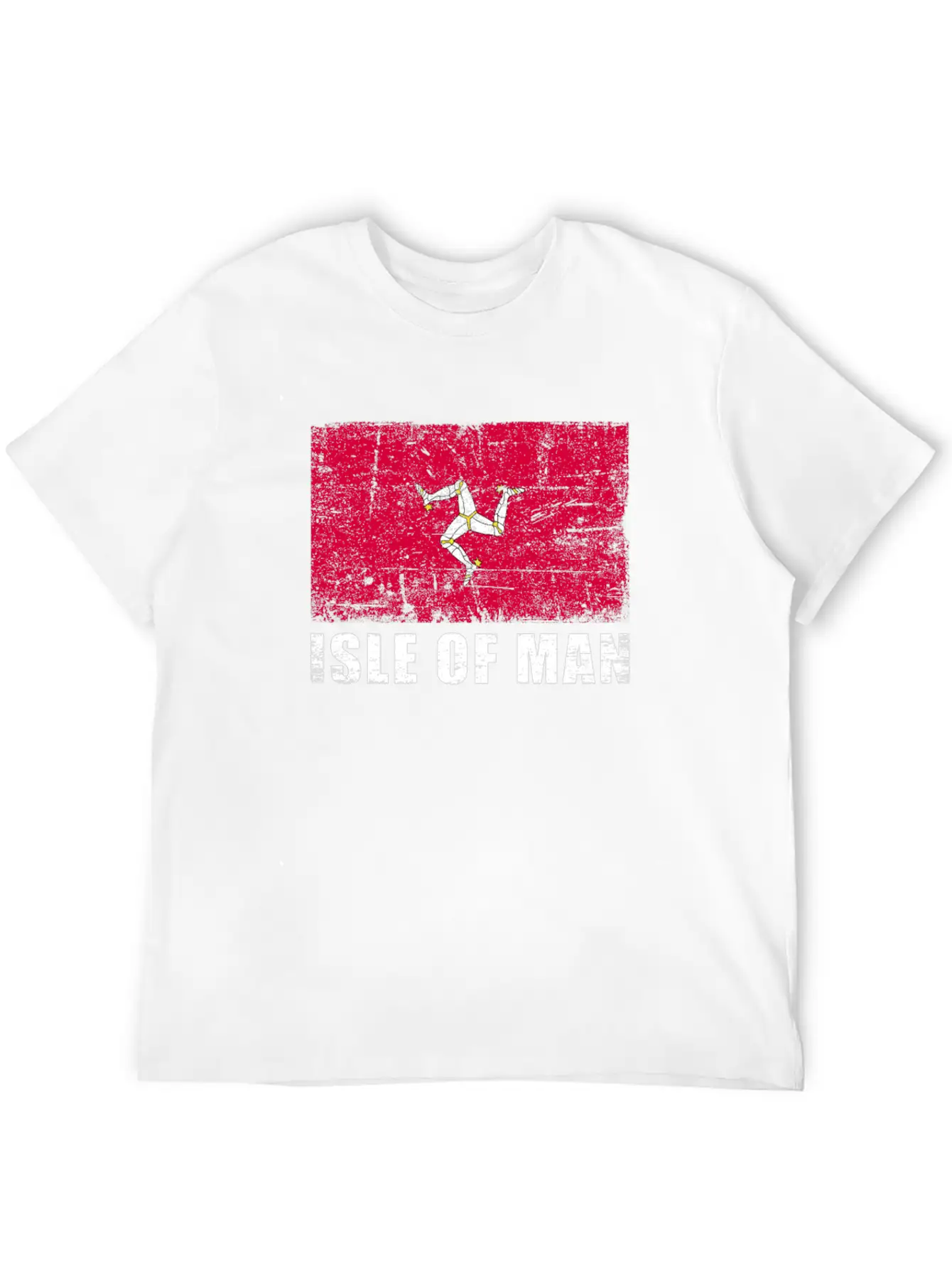 Isle Of Man Flag Grunge Country Flag Isle Of Man Breathable Soft Cotton T-Shirt – Timeless Casual Look