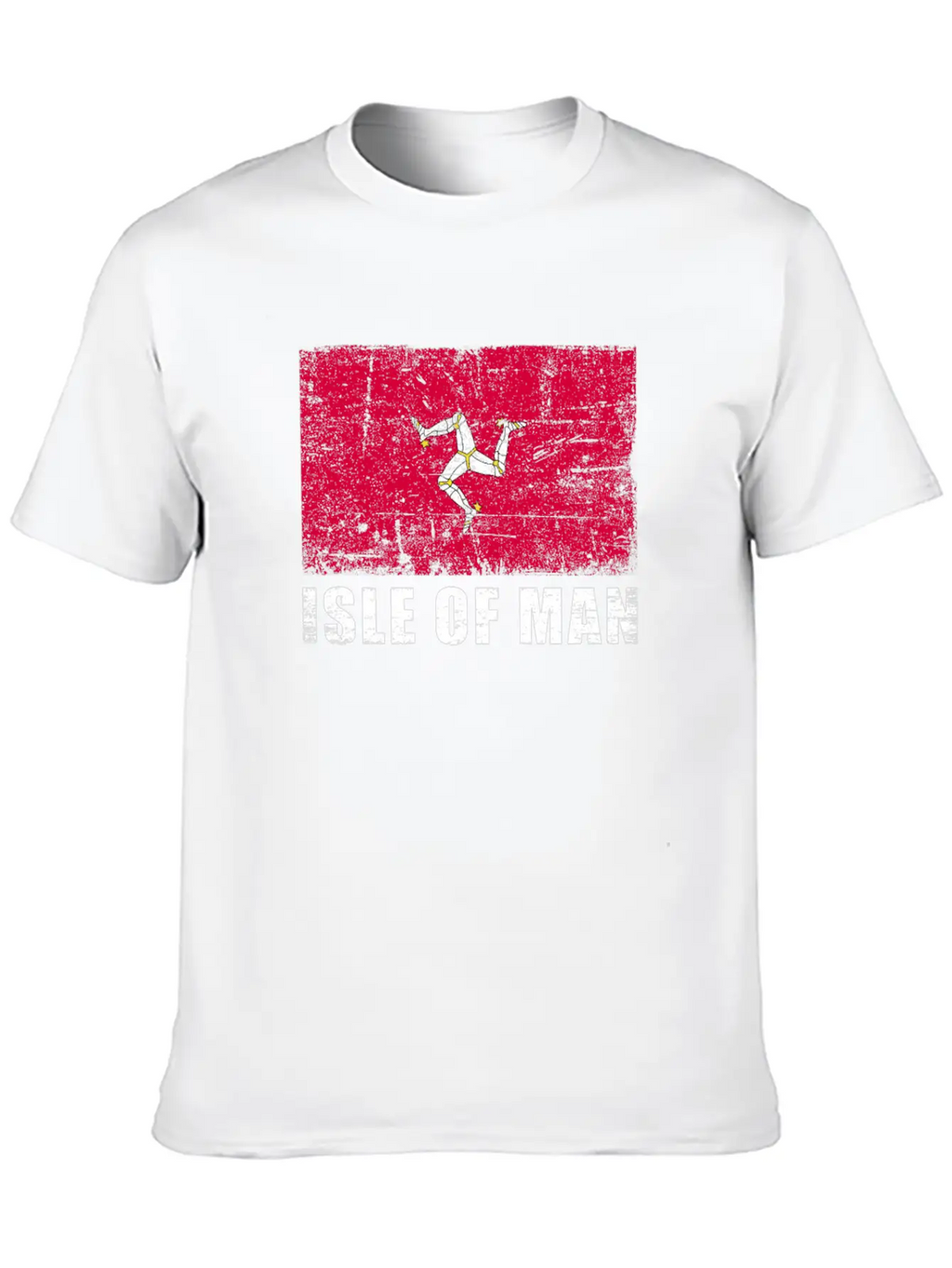 Isle Of Man Flag Grunge Country Flag Isle Of Man Breathable Soft Cotton T-Shirt – Timeless Casual Look