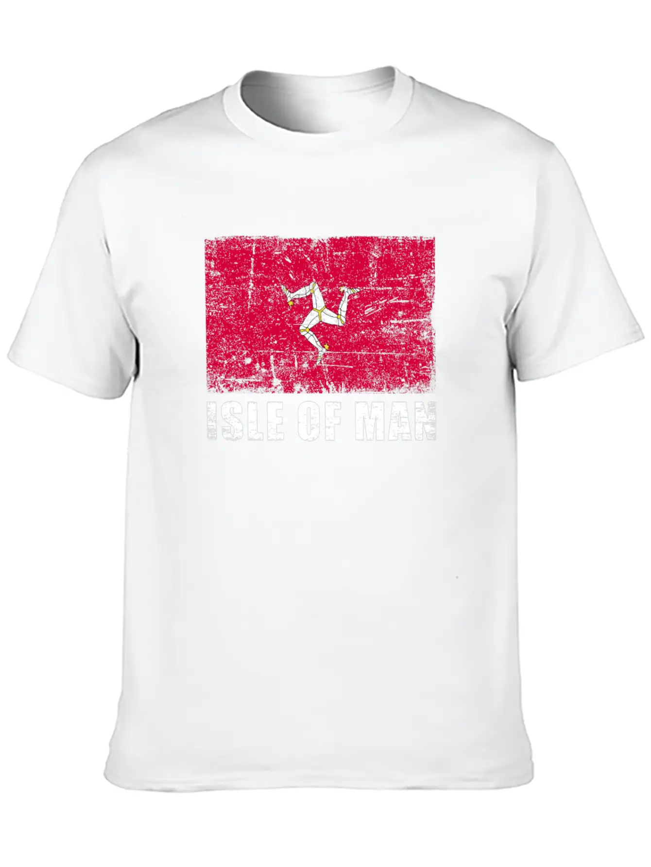 Isle Of Man Flag Grunge Country Flag Isle Of Man Breathable Soft Cotton T-Shirt – Timeless Casual Look