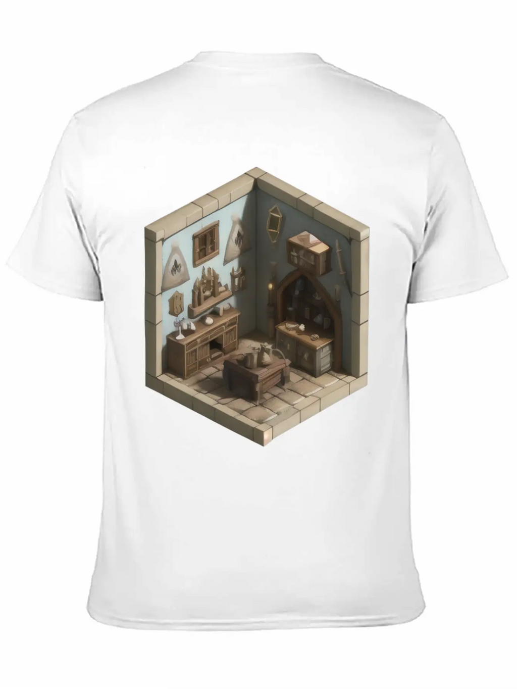 Isometric Living Room - Medieval Era Basic Graphic T-Shirt – Daily Comfort In Soft Cotton