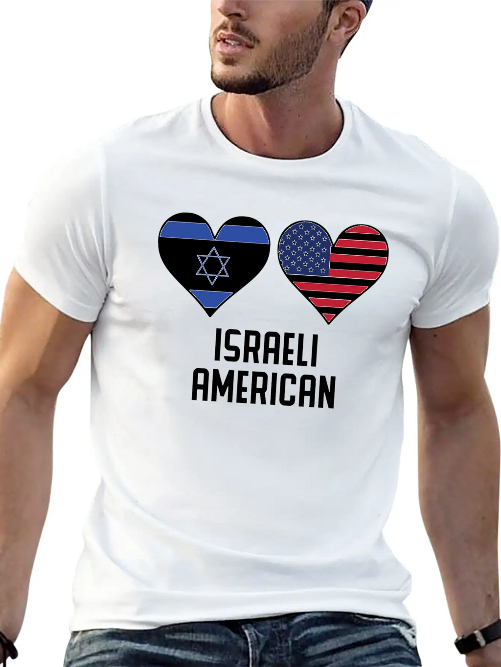 Israeli American Heart Flags Relaxed Everyday Tee – Lightweight And Durable Cotton