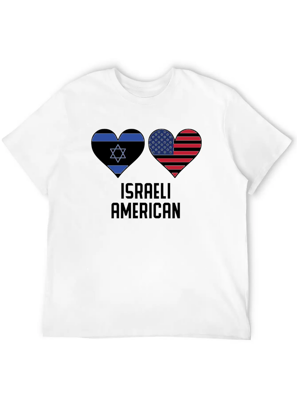 Israeli American Heart Flags Relaxed Everyday Tee – Lightweight And Durable Cotton