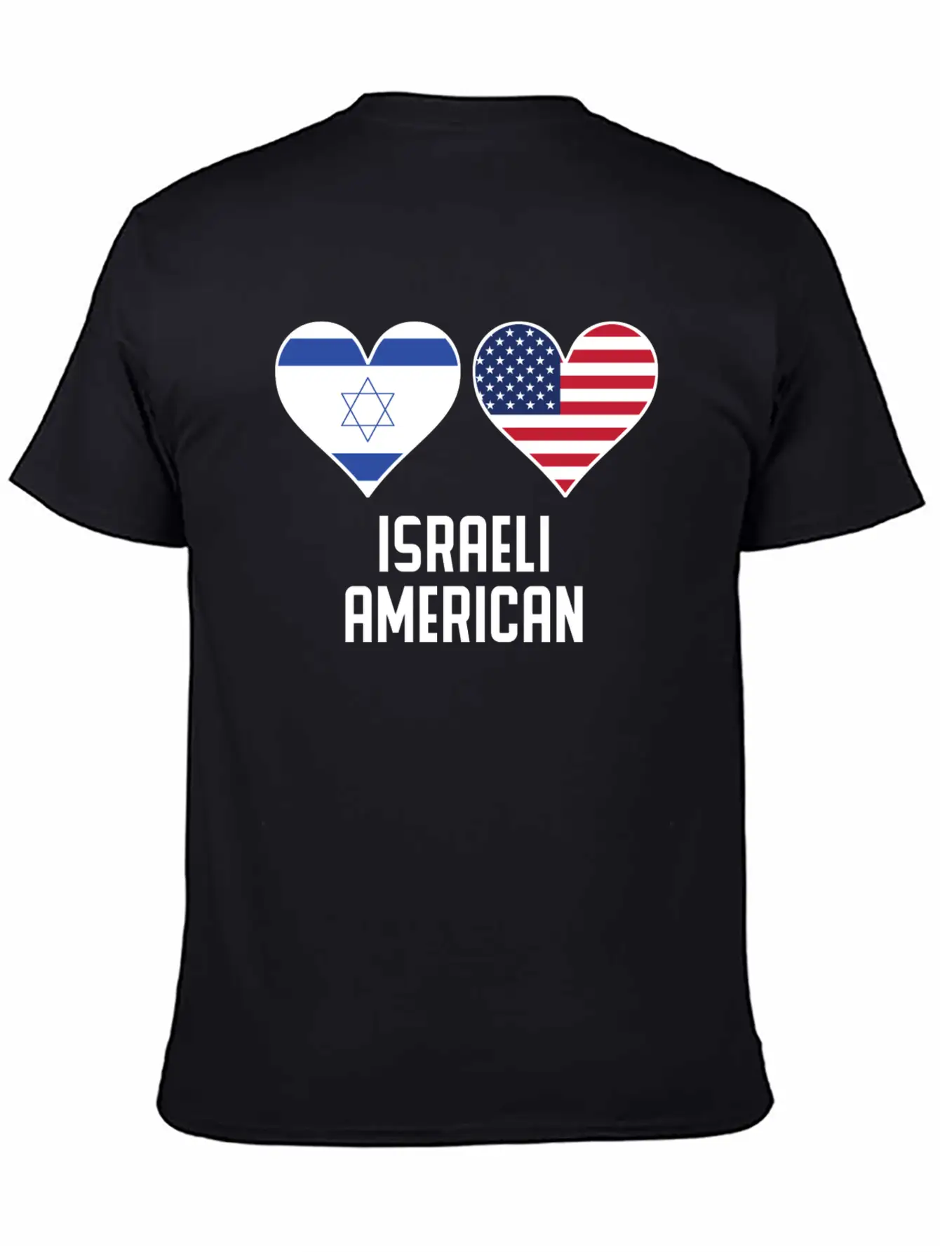 Israeli American Heart Flags Relaxed Everyday Tee – Lightweight And Durable Cotton