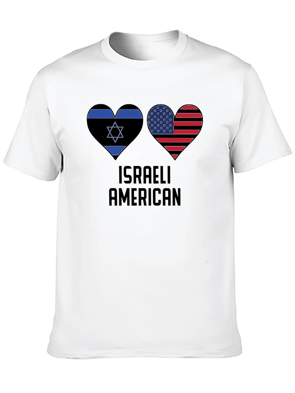 Israeli American Heart Flags Relaxed Everyday Tee – Lightweight And Durable Cotton