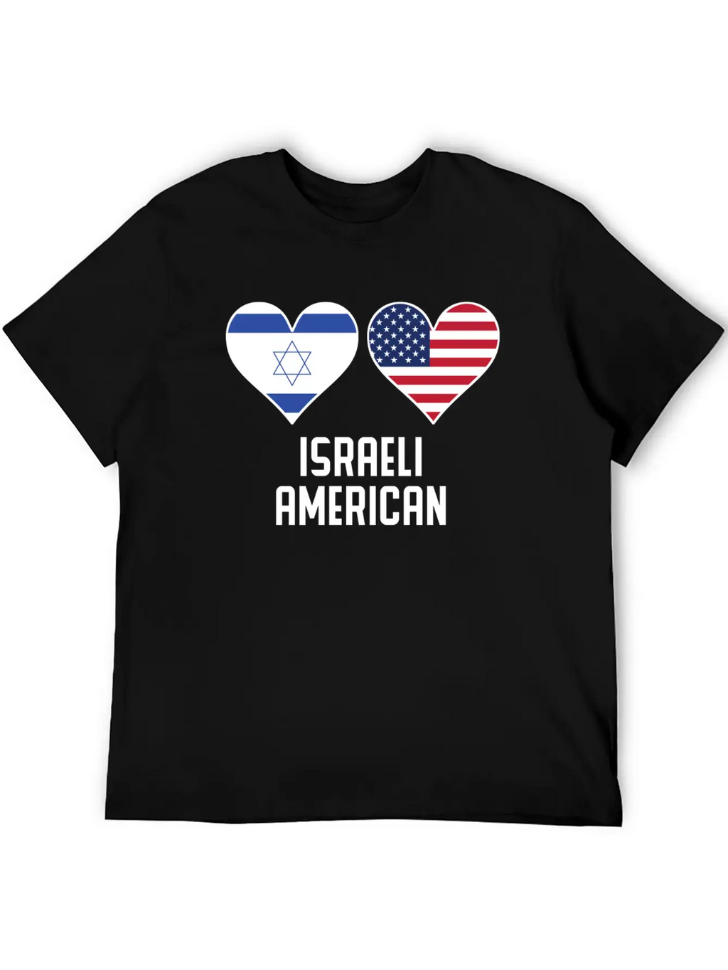Israeli American Heart Flags Relaxed Everyday Tee – Lightweight And Durable Cotton