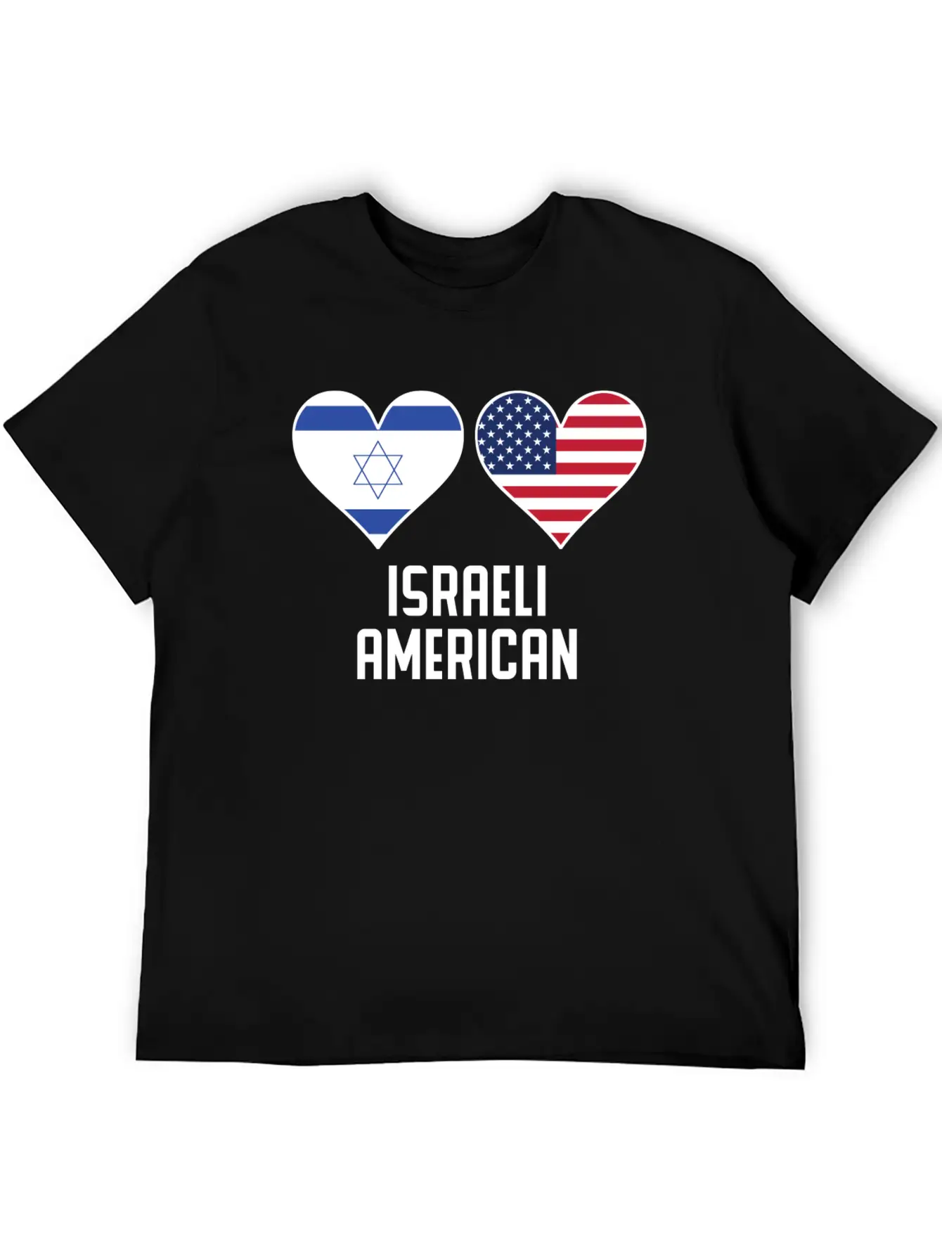 Israeli American Heart Flags Relaxed Everyday Tee – Lightweight And Durable Cotton