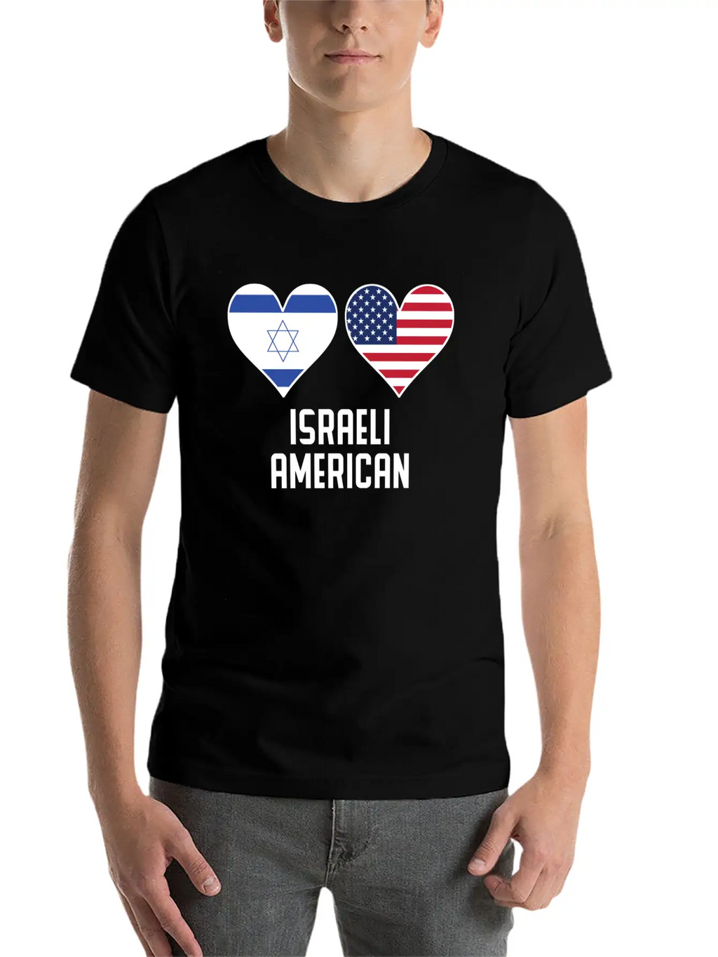 Israeli American Heart Flags Relaxed Everyday Tee – Lightweight And Durable Cotton