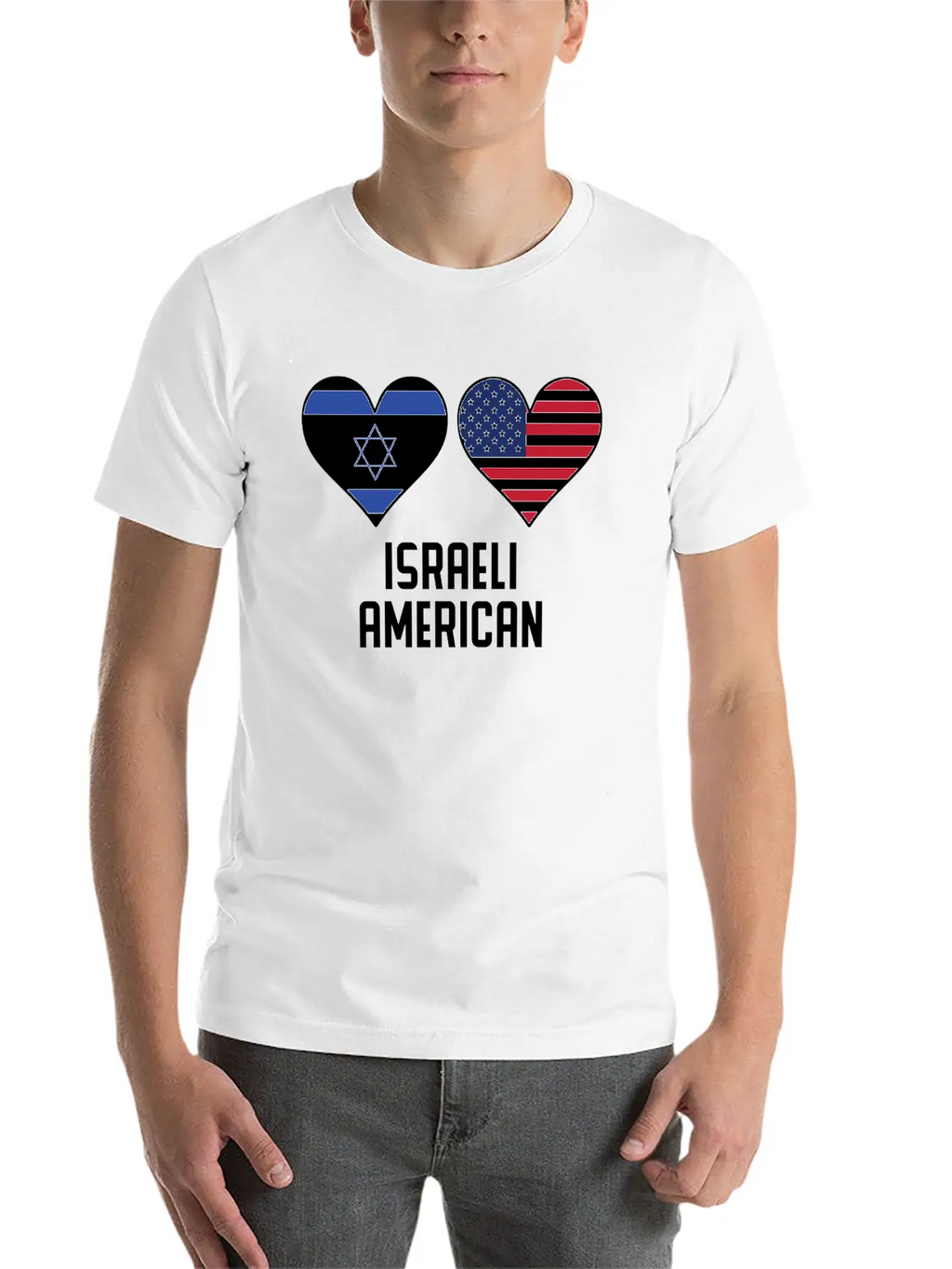 Israeli American Heart Flags Relaxed Everyday Tee – Lightweight And Durable Cotton