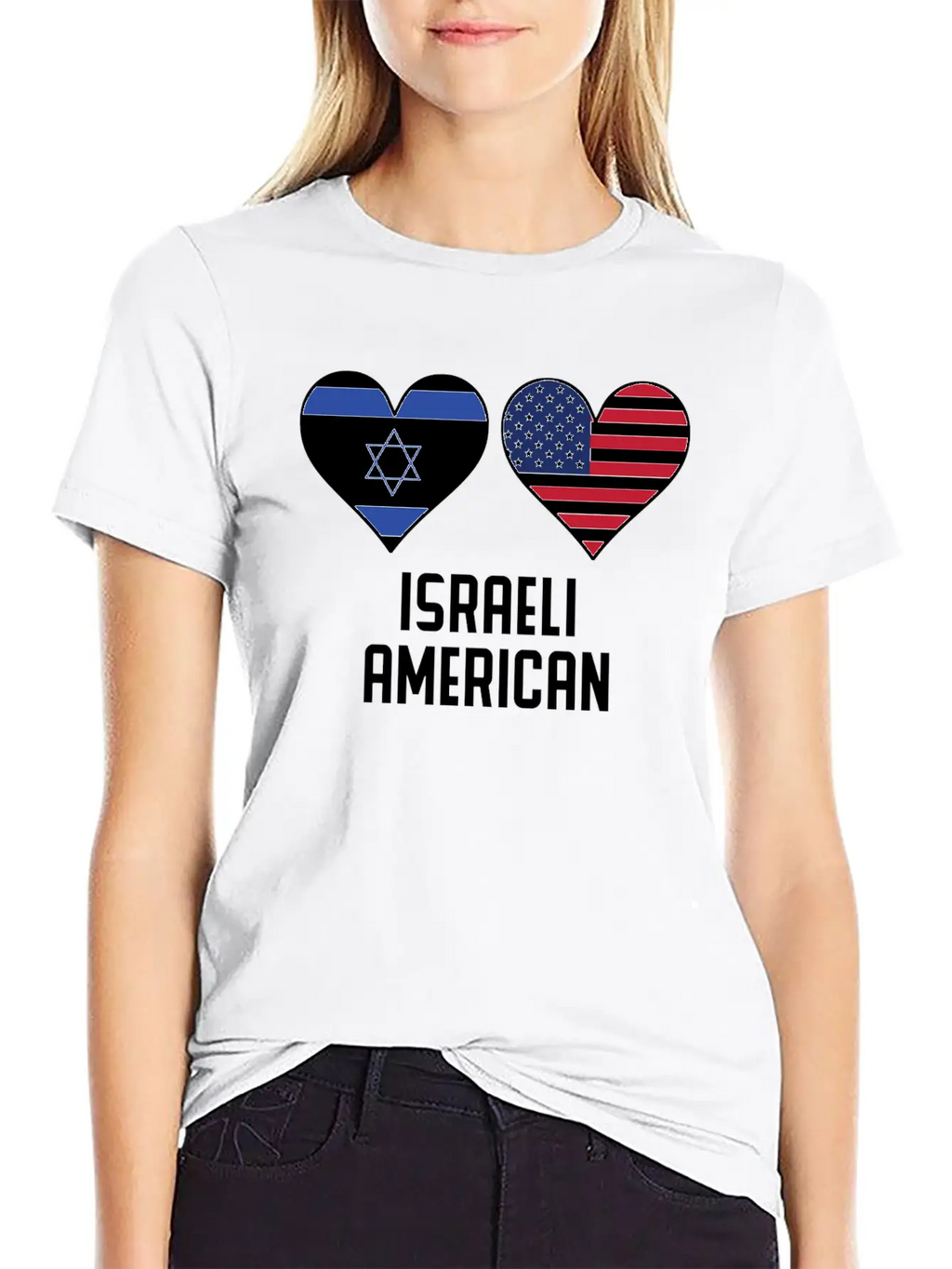Israeli American Heart Flags Relaxed Everyday Tee – Lightweight And Durable Cotton