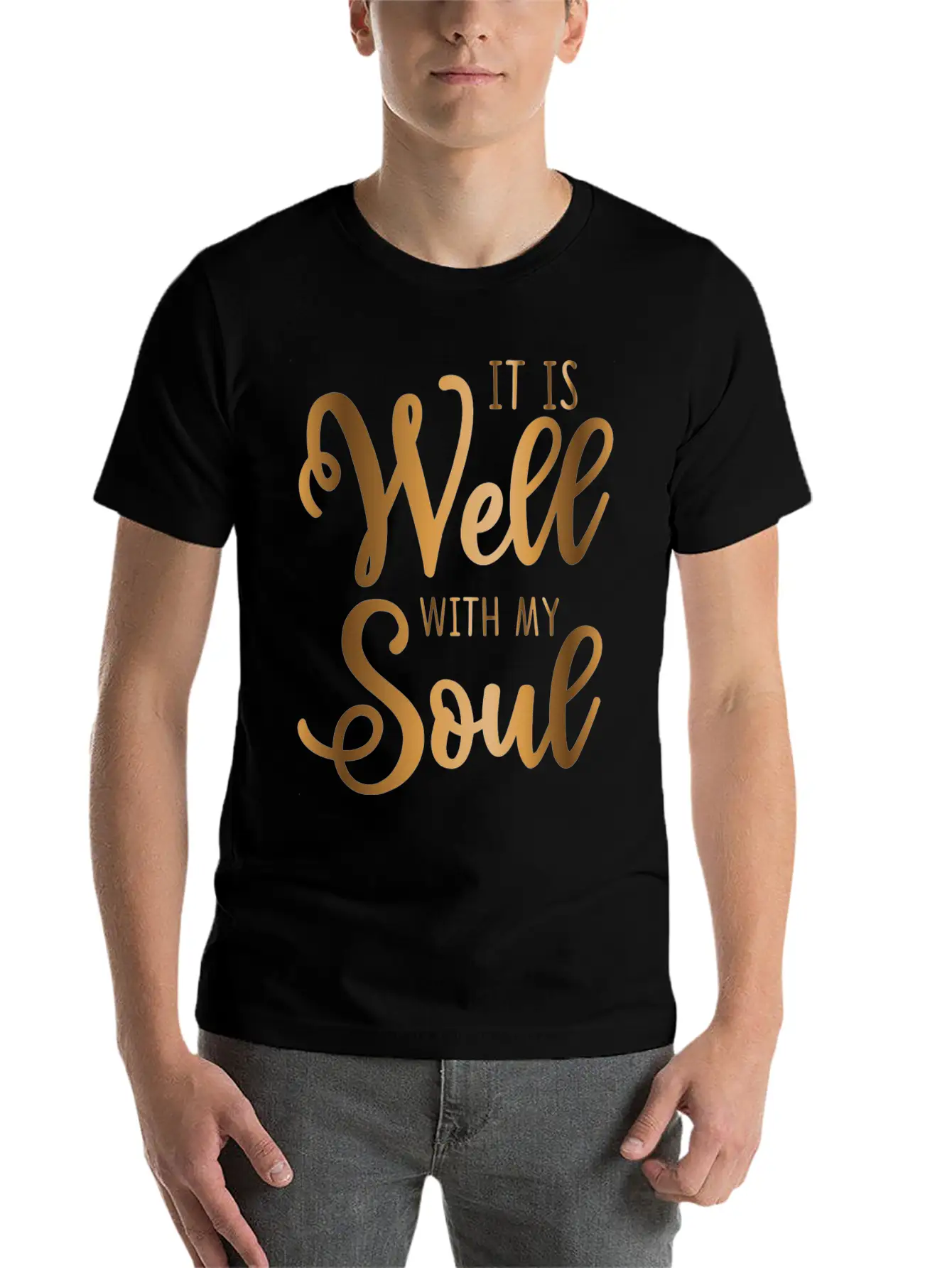 It Is Well With My Soul Breathable Soft Cotton T-Shirt – Timeless Casual Look