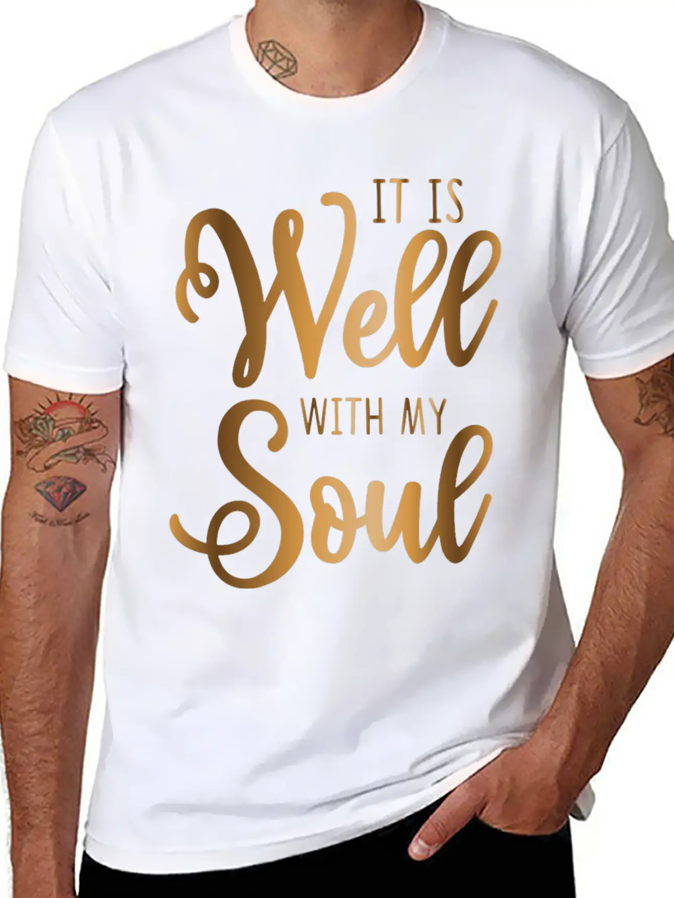 It Is Well With My Soul Breathable Soft Cotton T-Shirt – Timeless Casual Look