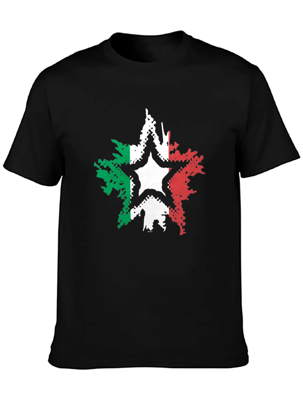 Italian Flag Star Breathable Graphic T-Shirt – Perfect For Casual Days