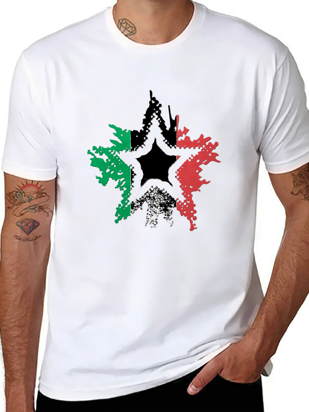 Italian Flag Star Breathable Graphic T-Shirt – Perfect For Casual Days