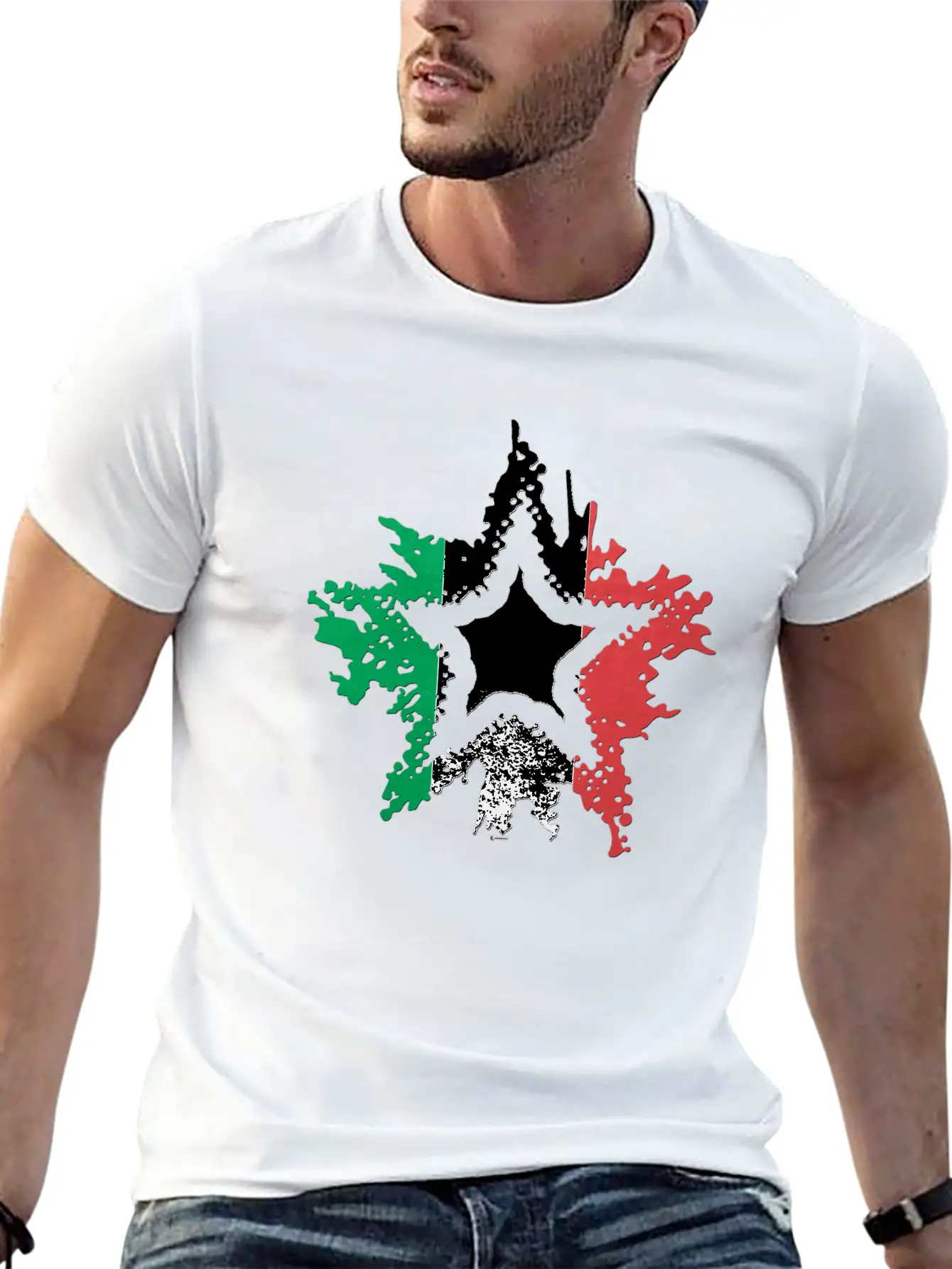 Italian Flag Star Breathable Graphic T-Shirt – Perfect For Casual Days