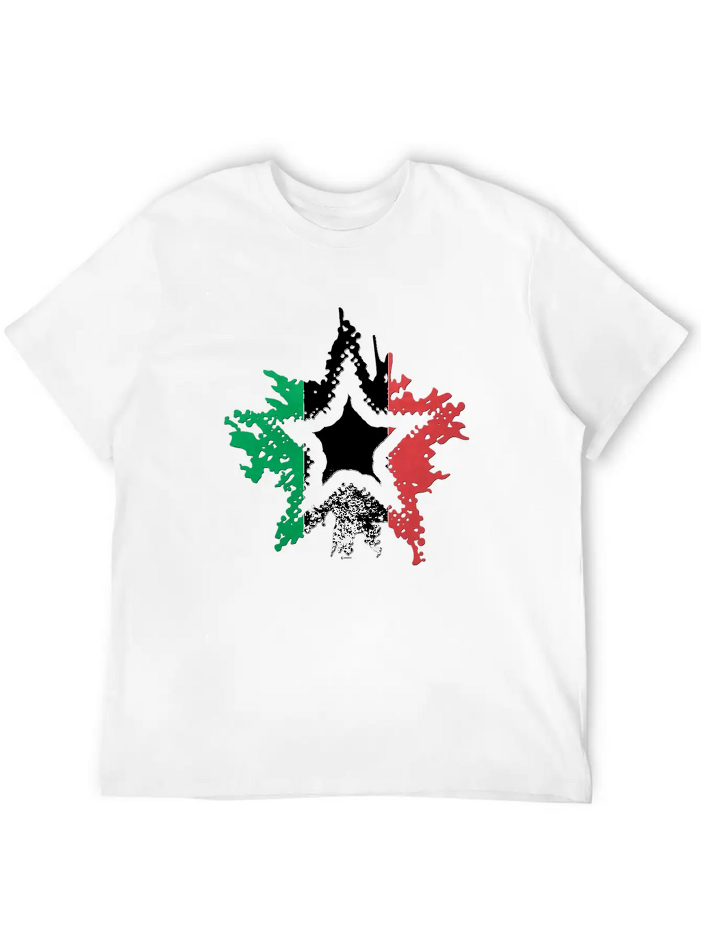 Italian Flag Star Breathable Graphic T-Shirt – Perfect For Casual Days