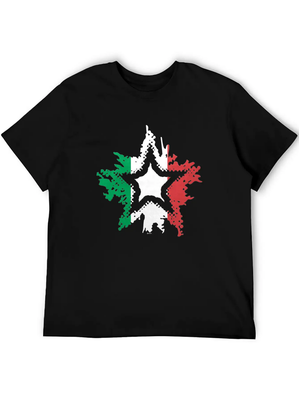 Italian Flag Star Breathable Graphic T-Shirt – Perfect For Casual Days