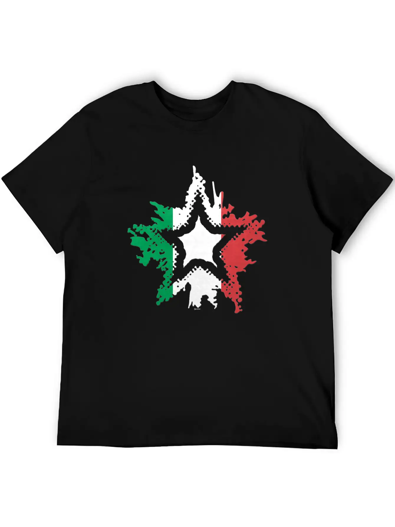 Italian Flag Star Breathable Graphic T-Shirt – Perfect For Casual Days