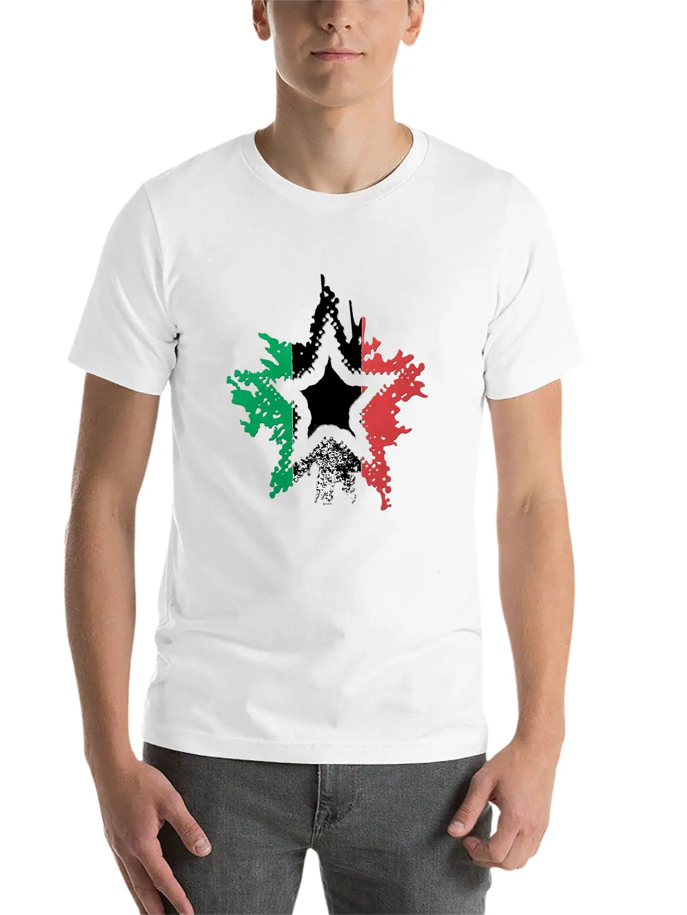 Italian Flag Star Breathable Graphic T-Shirt – Perfect For Casual Days