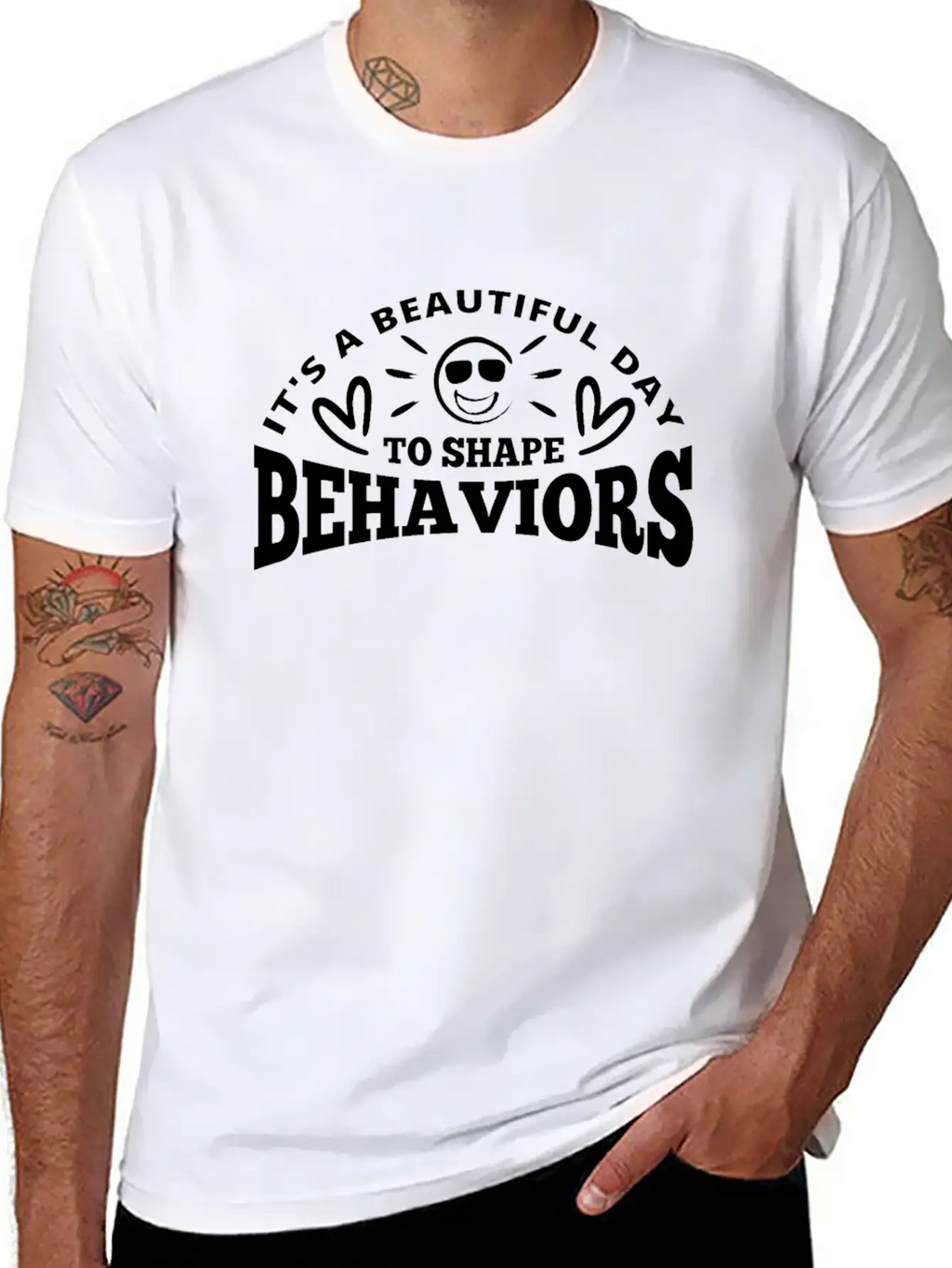 It's A Beautiful Day To Shape Behaviors Basic Graphic T-Shirt – Daily Comfort In Soft Cotton