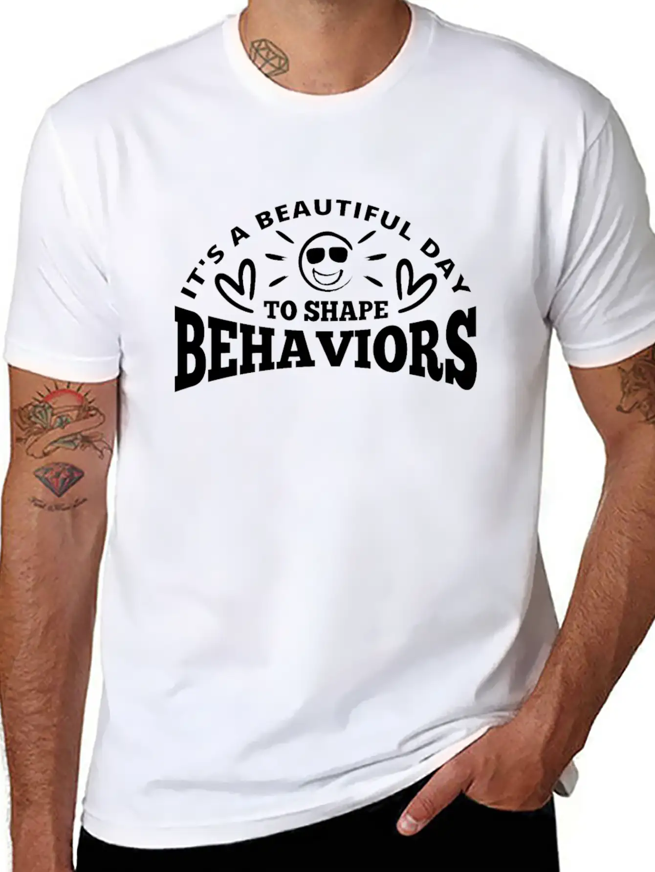 It's A Beautiful Day To Shape Behaviors Basic Graphic T-Shirt – Daily Comfort In Soft Cotton