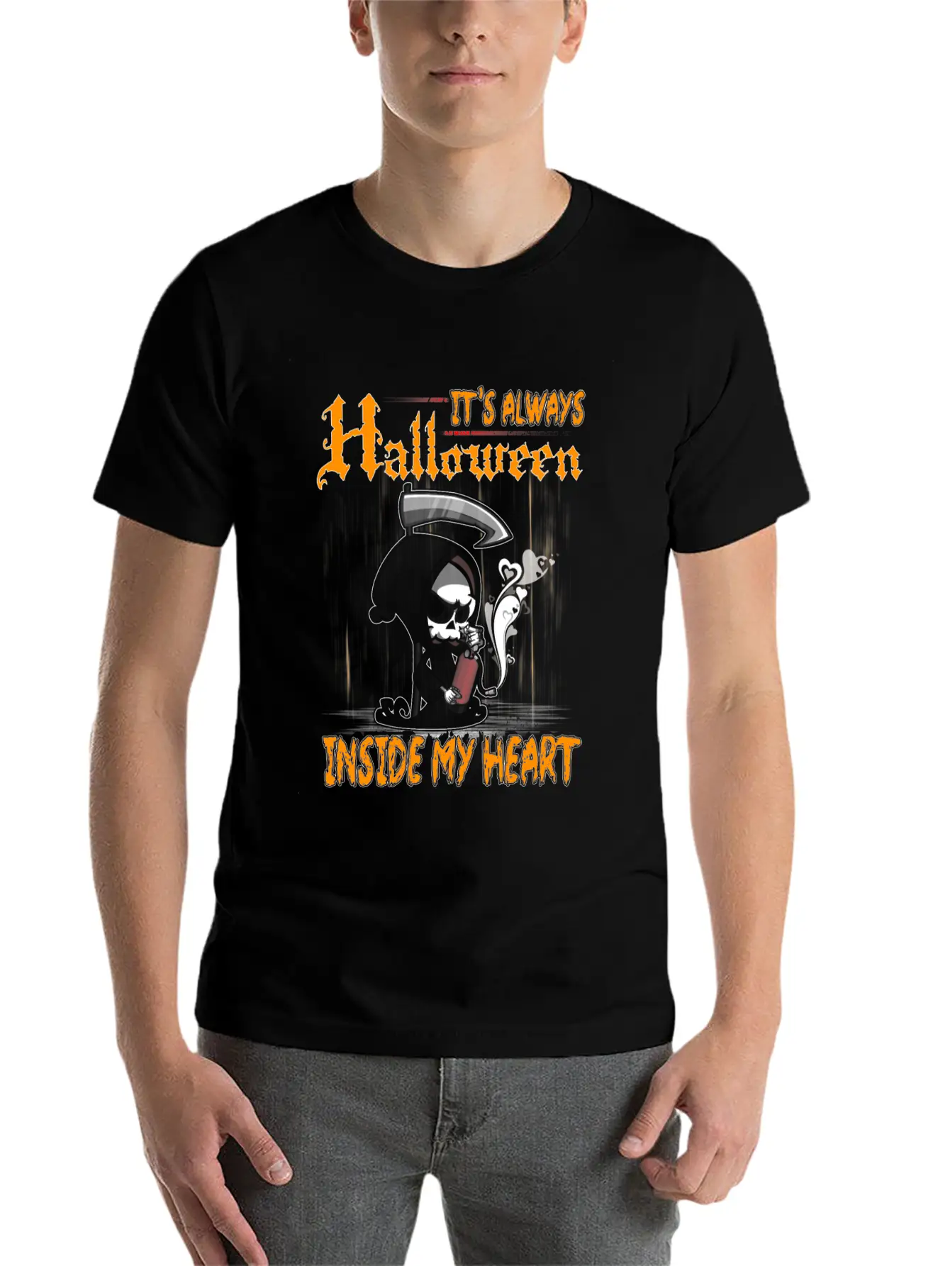 It's Always Halloween Inside My Heart Love Gift Classic Cotton Tee – Unisex Comfort For Any Season