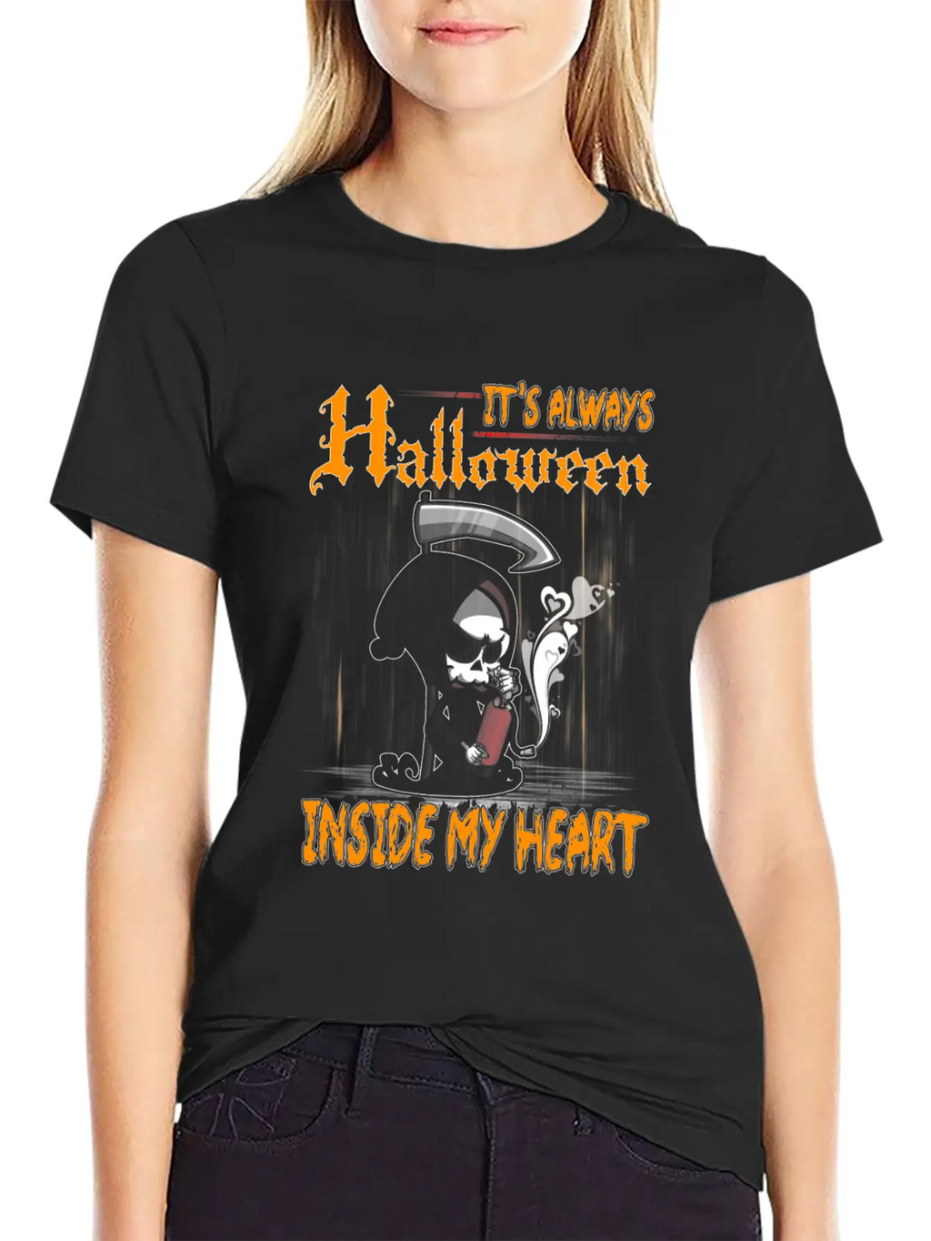 It's Always Halloween Inside My Heart Love Gift Classic Cotton Tee – Unisex Comfort For Any Season