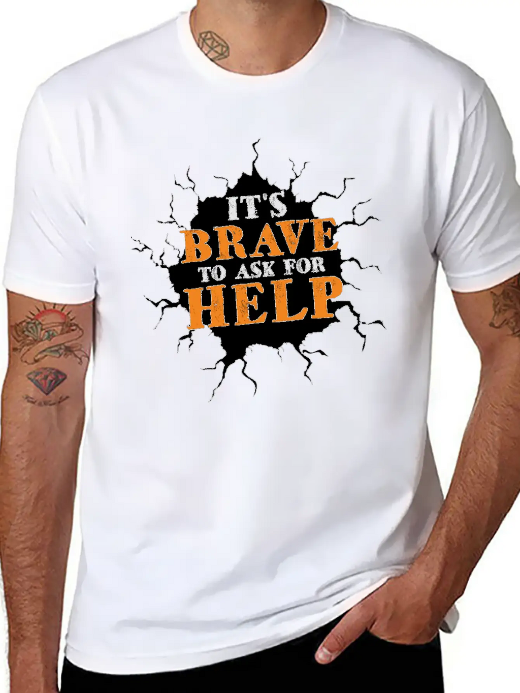 Its Brave To Ask For Help Motivational Breathable Soft Cotton T-Shirt – Timeless Casual Look