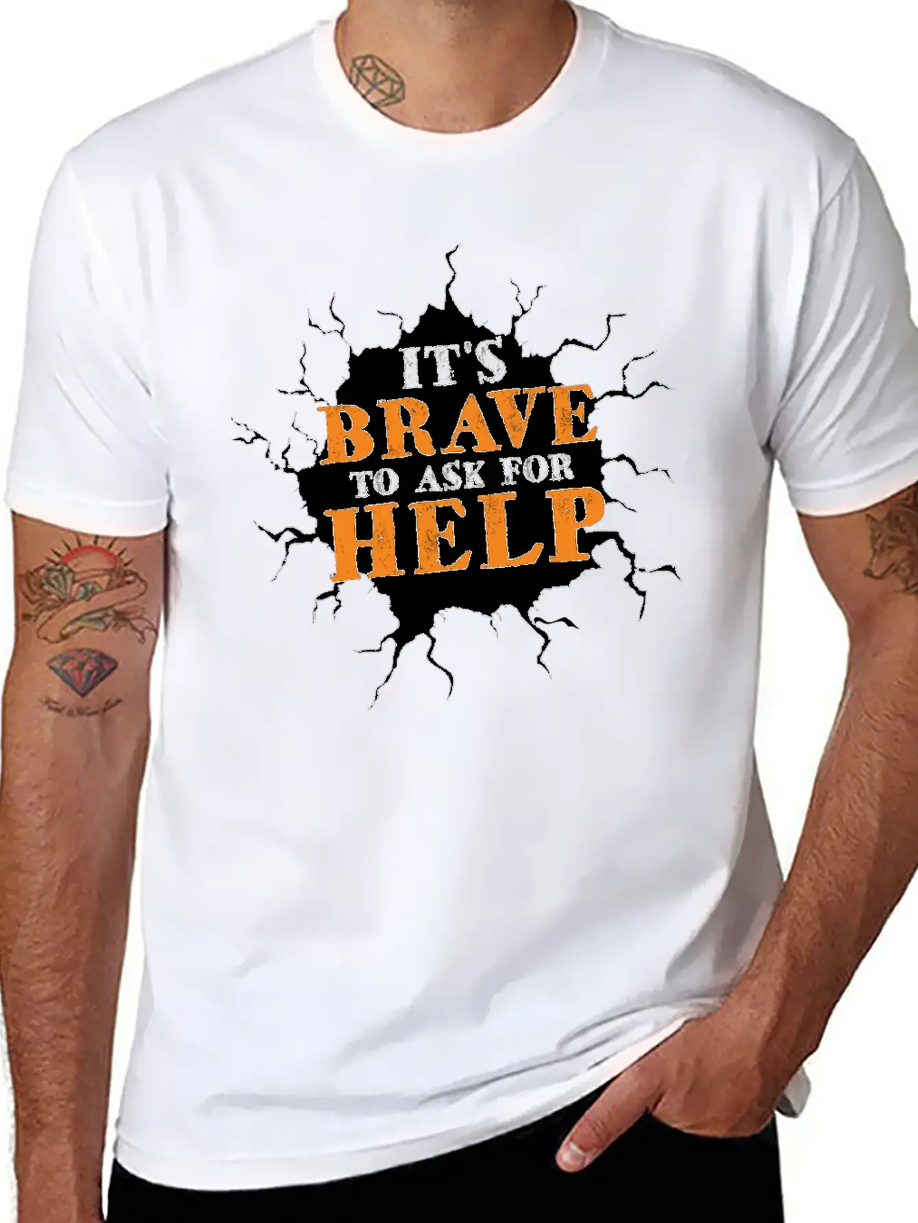 Its Brave To Ask For Help Motivational Breathable Soft Cotton T-Shirt – Timeless Casual Look