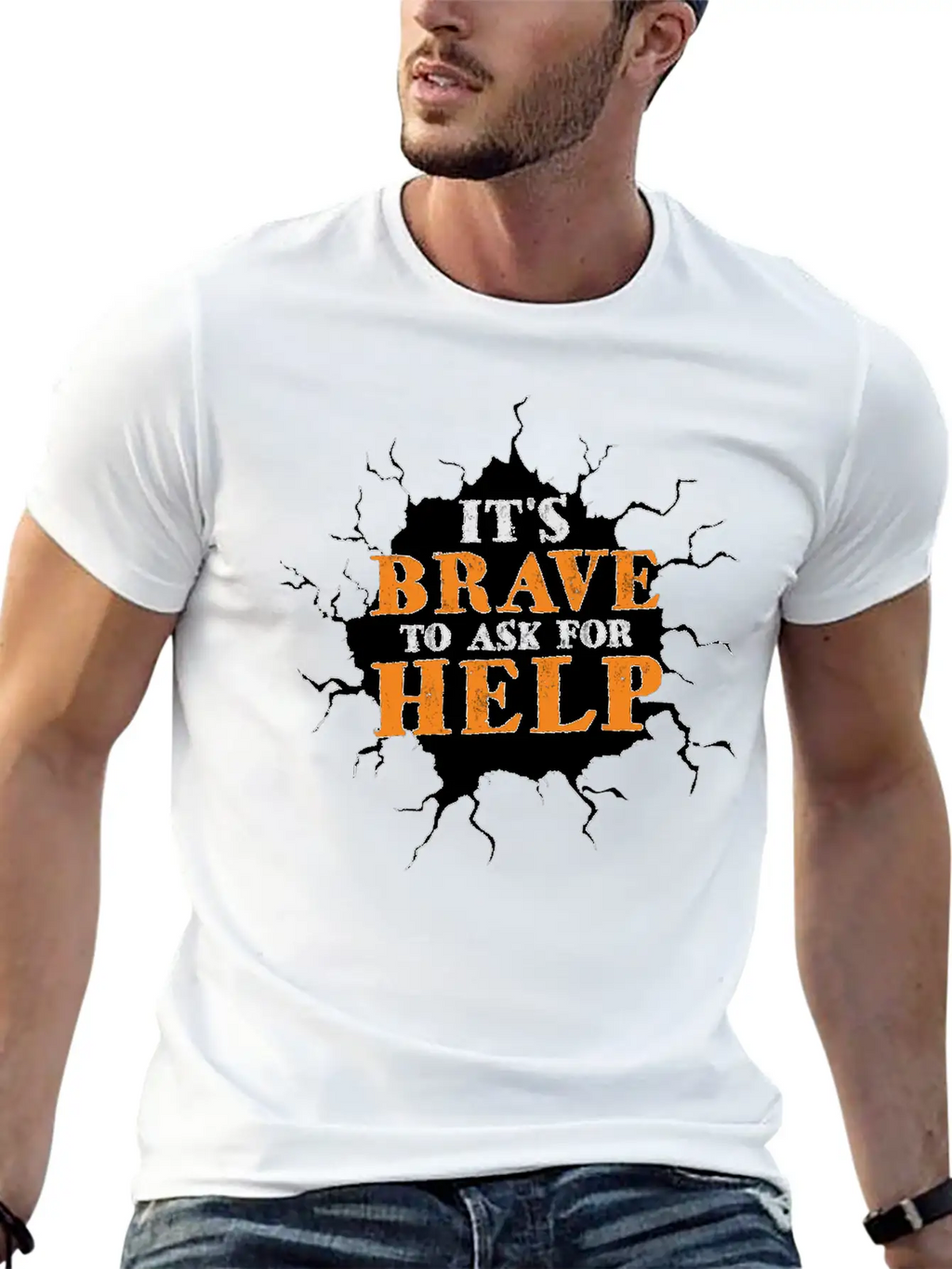 Its Brave To Ask For Help Motivational Breathable Soft Cotton T-Shirt – Timeless Casual Look