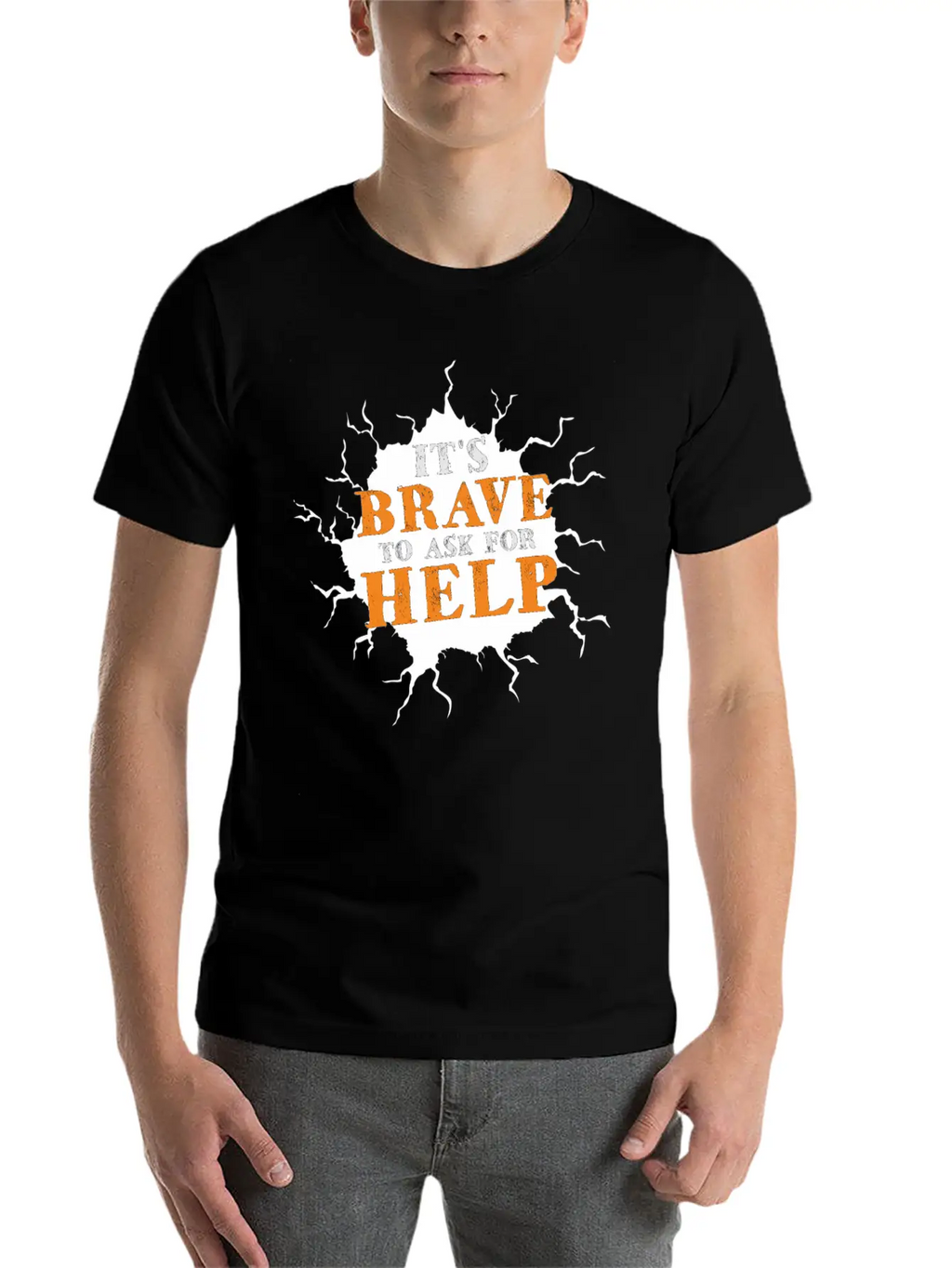 Its Brave To Ask For Help Motivational Breathable Soft Cotton T-Shirt – Timeless Casual Look