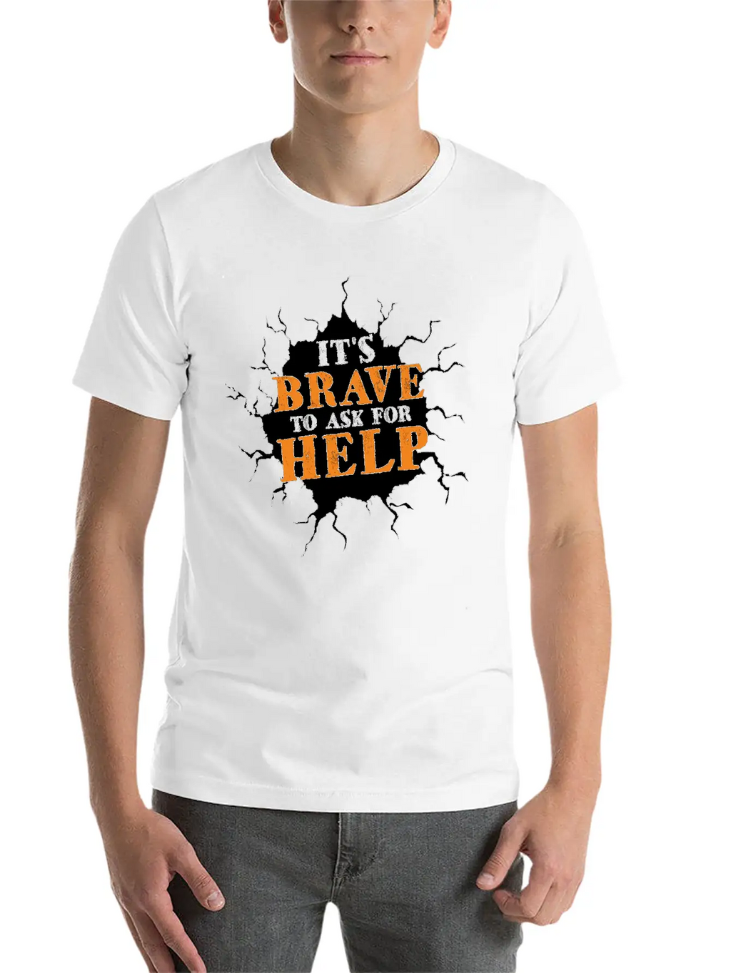 Its Brave To Ask For Help Motivational Breathable Soft Cotton T-Shirt – Timeless Casual Look
