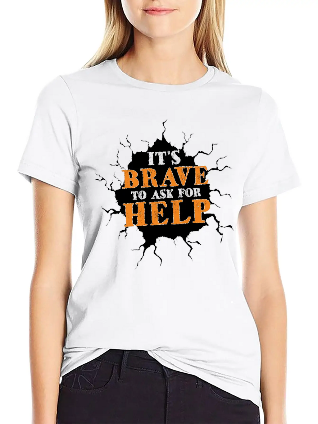 Its Brave To Ask For Help Motivational Breathable Soft Cotton T-Shirt – Timeless Casual Look