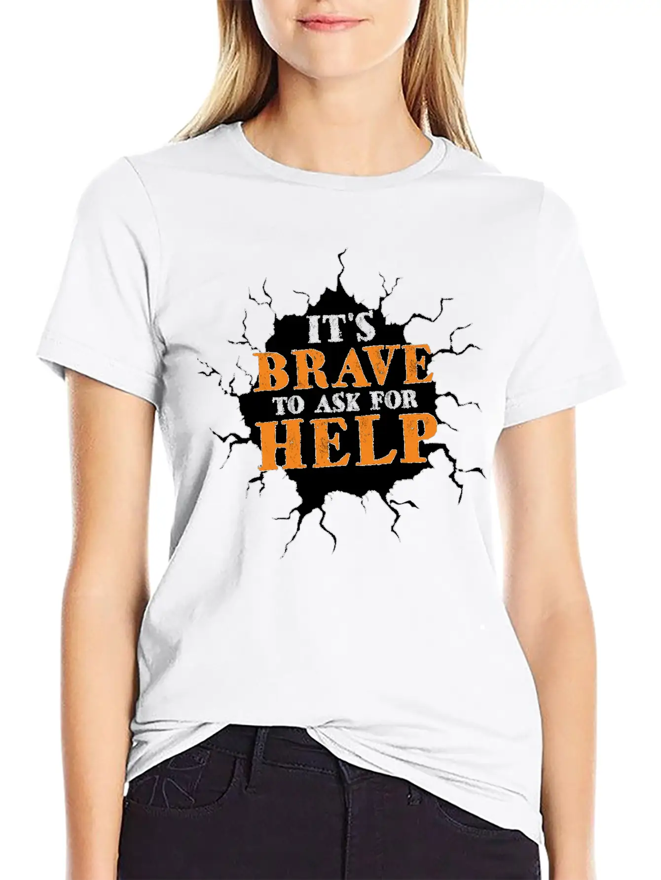 Its Brave To Ask For Help Motivational Breathable Soft Cotton T-Shirt – Timeless Casual Look