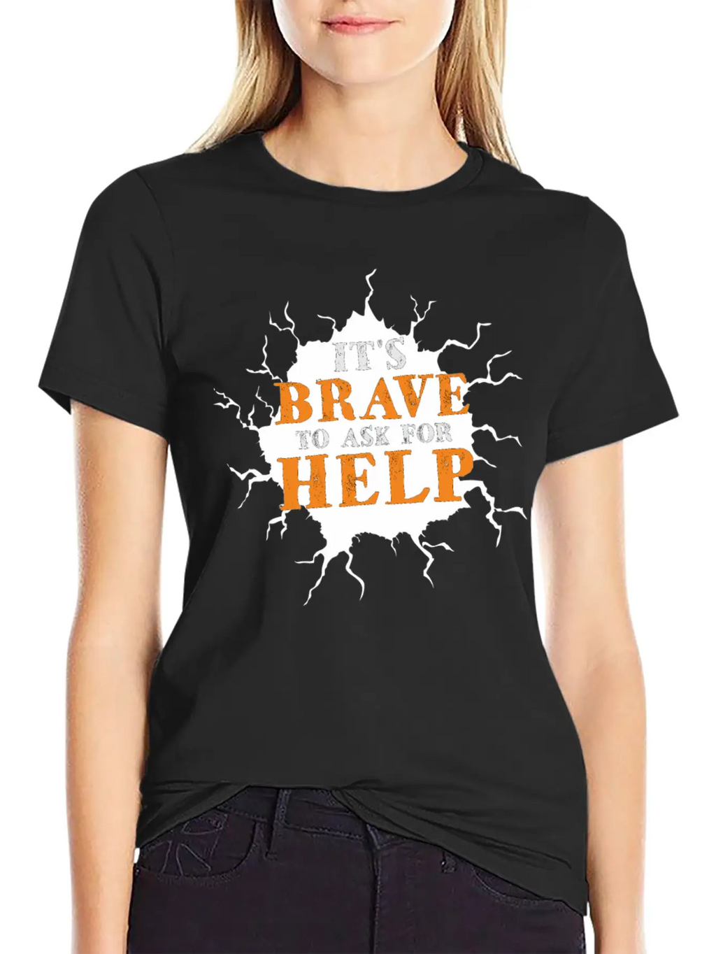 Its Brave To Ask For Help Motivational Breathable Soft Cotton T-Shirt – Timeless Casual Look