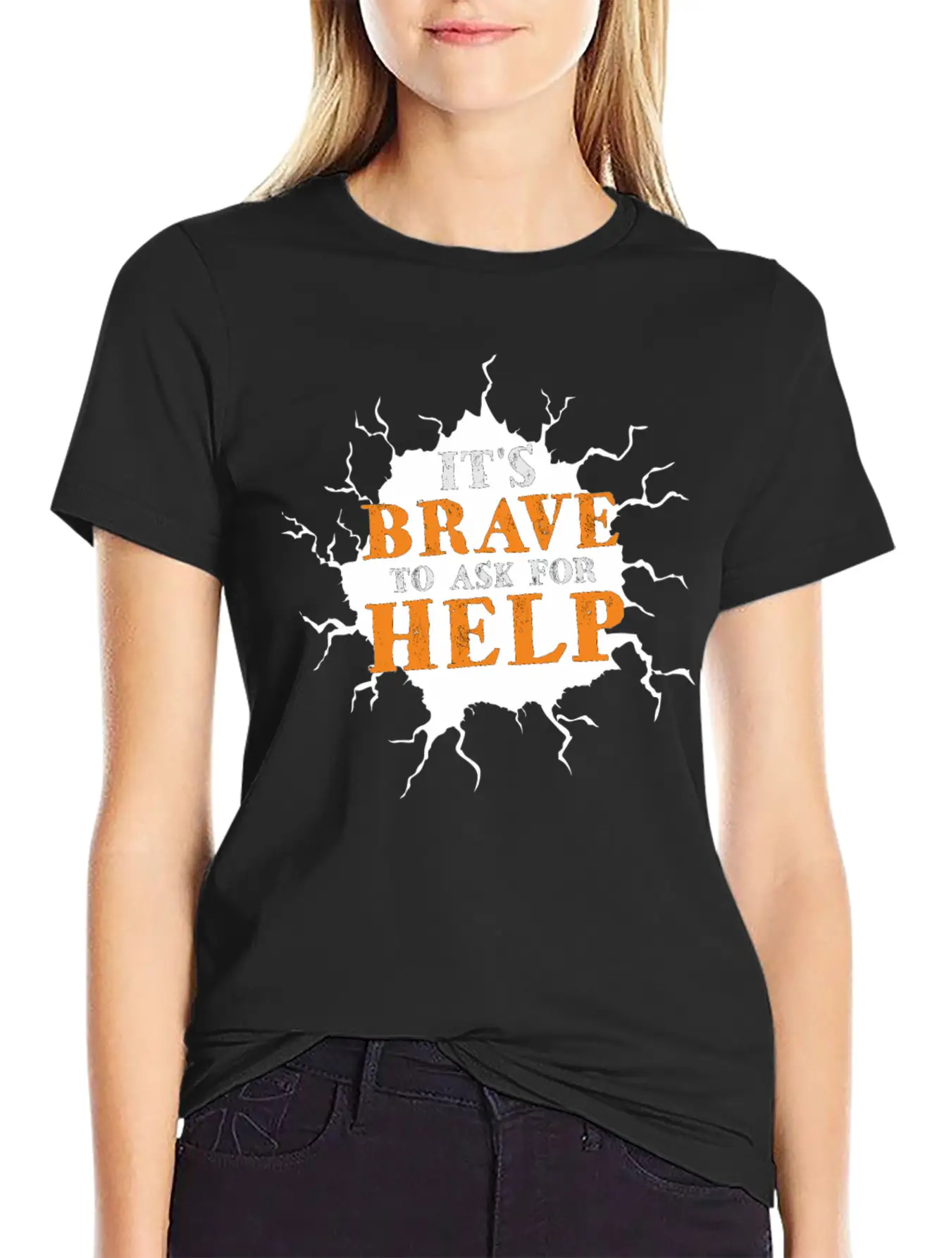 Its Brave To Ask For Help Motivational Breathable Soft Cotton T-Shirt – Timeless Casual Look