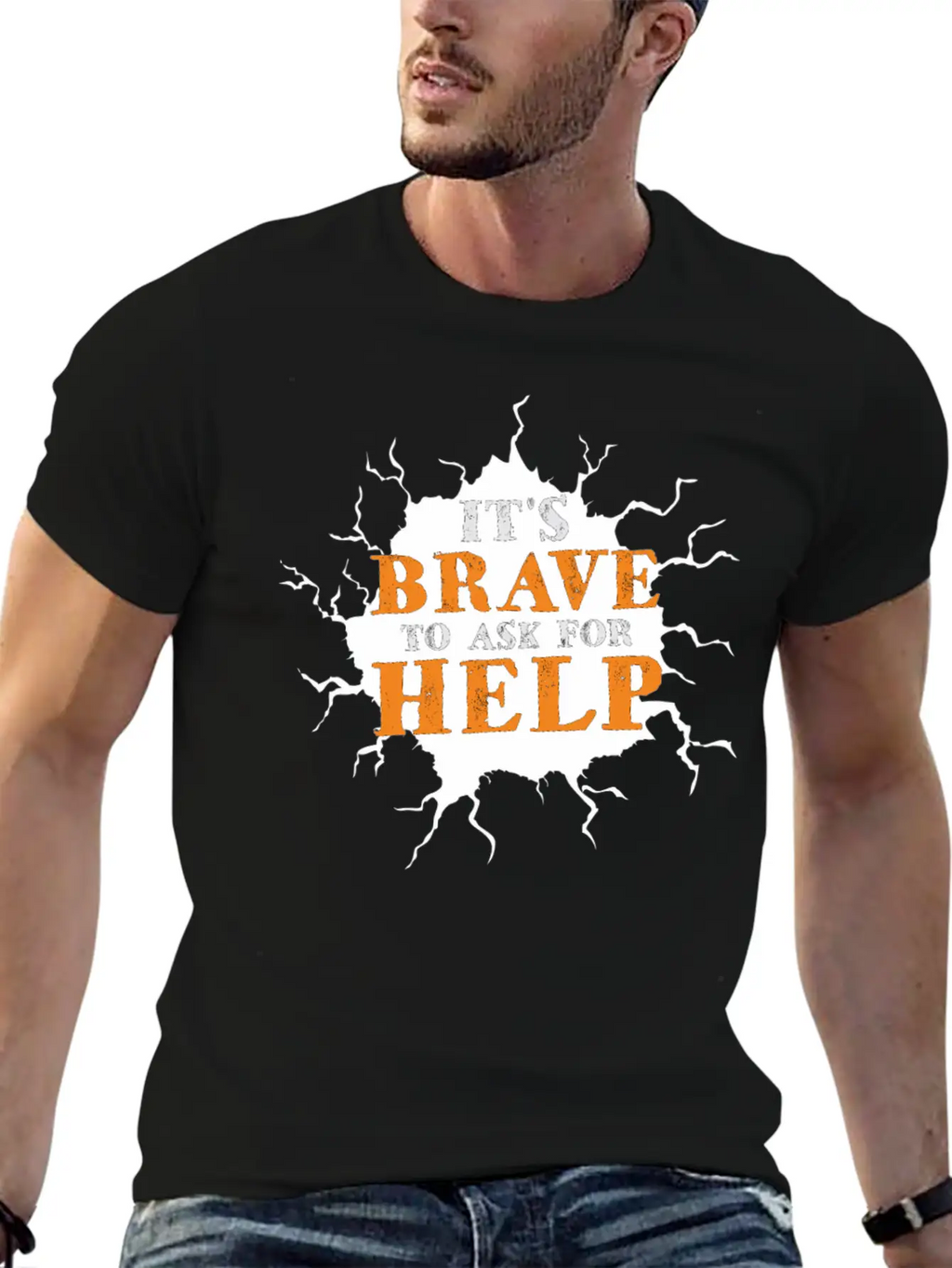 Its Brave To Ask For Help Motivational Breathable Soft Cotton T-Shirt – Timeless Casual Look