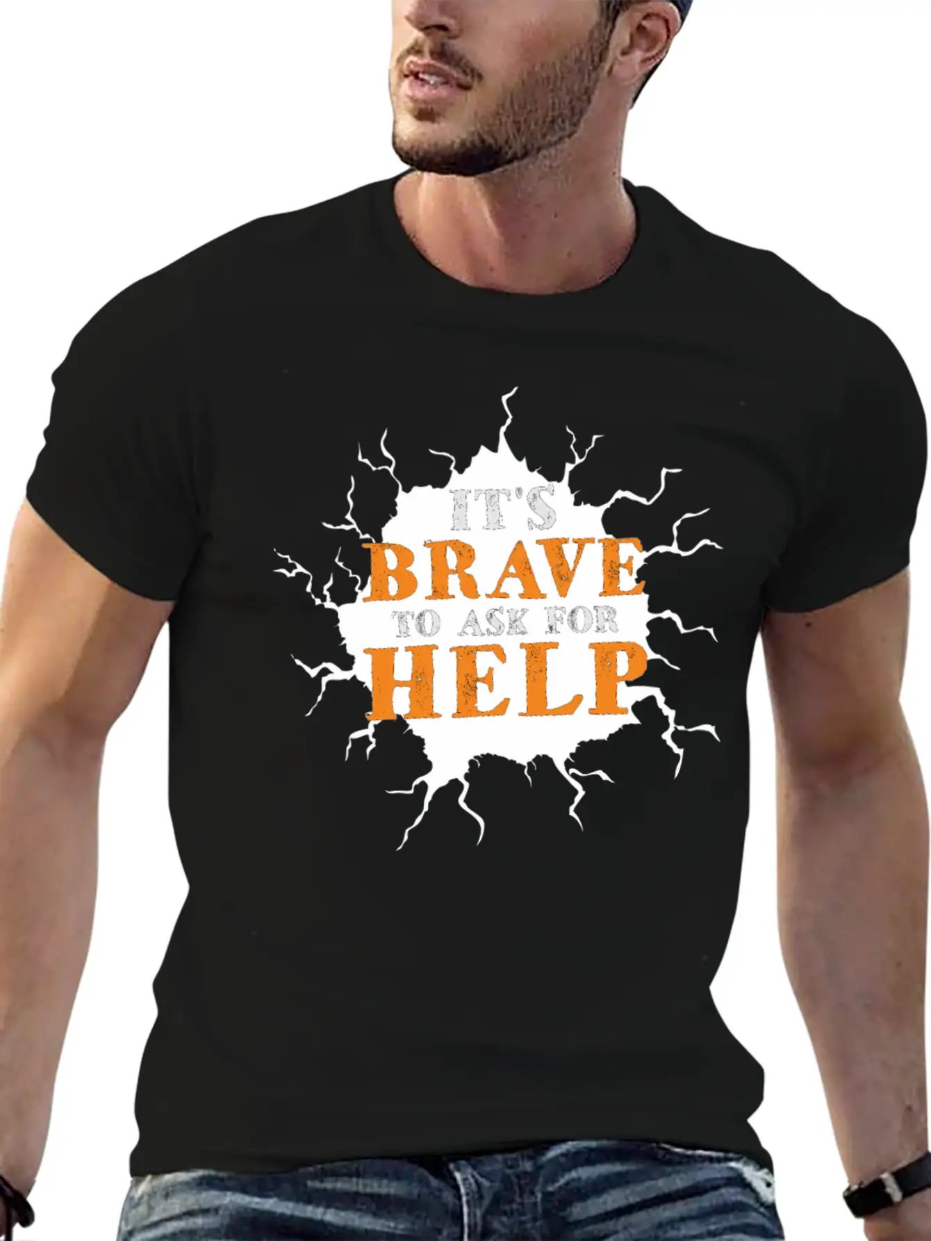 Its Brave To Ask For Help Motivational Breathable Soft Cotton T-Shirt – Timeless Casual Look