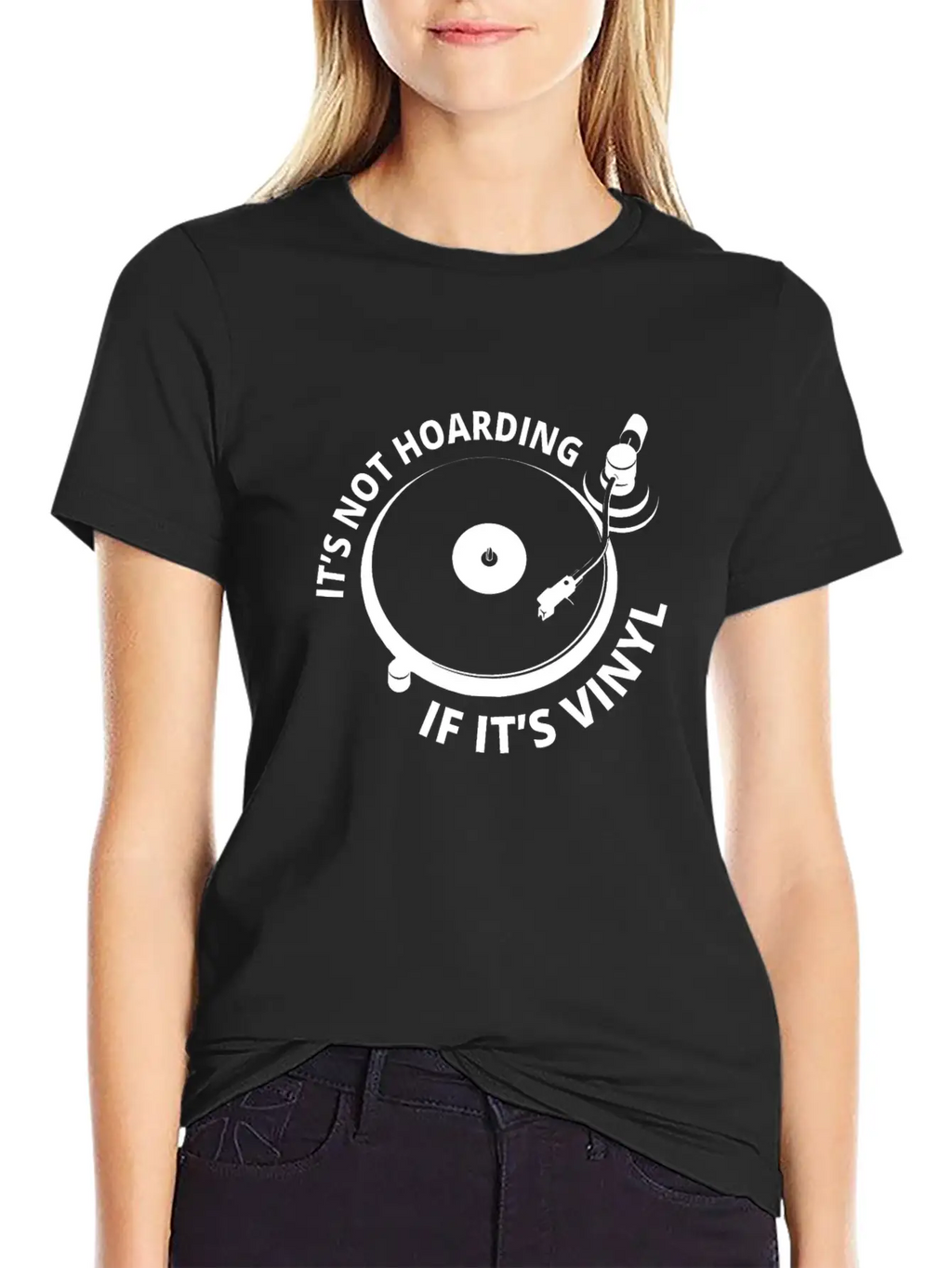 It's Not Hoarding If It's Vinyl I Breathable Graphic T-Shirt – Perfect For Casual Days